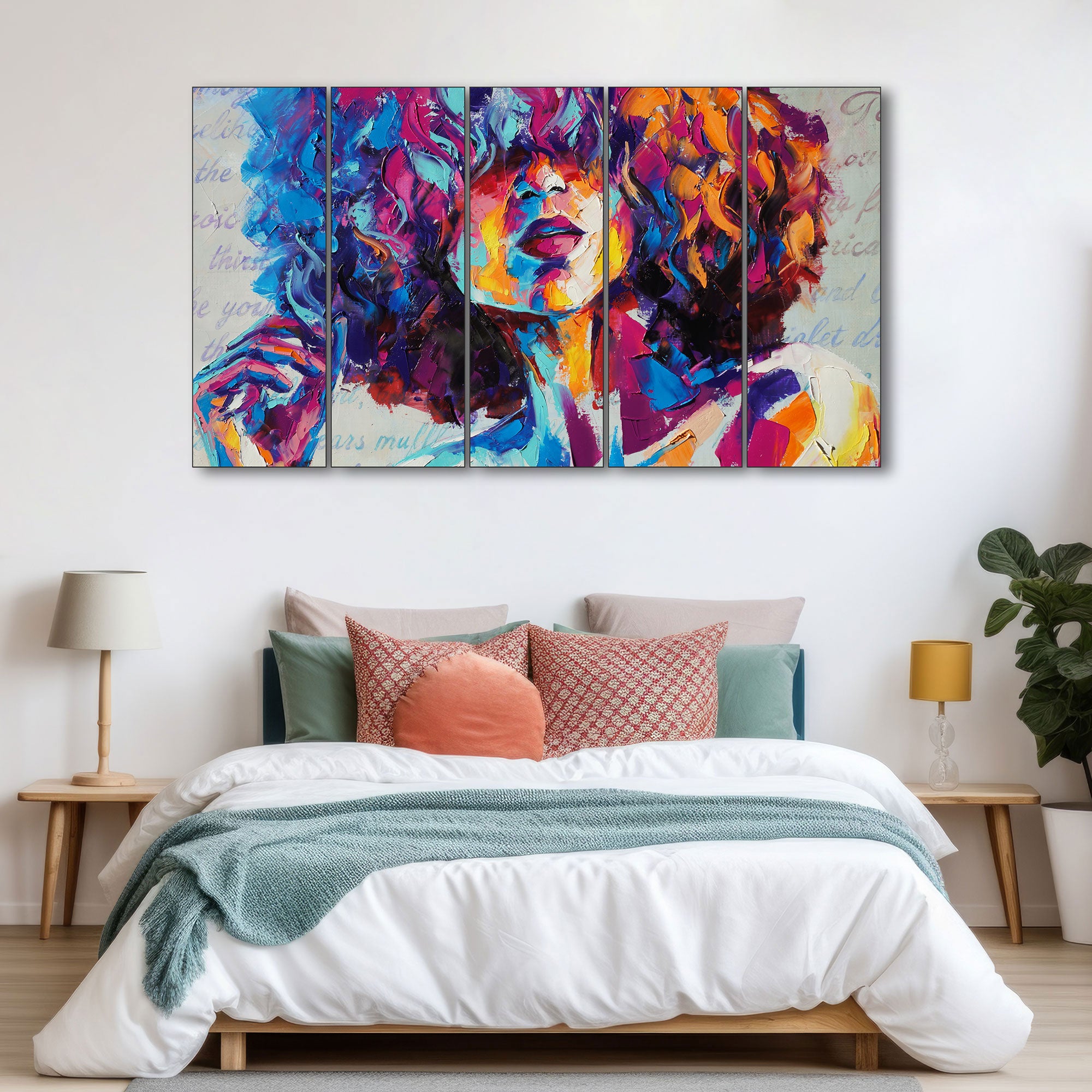 Woman Abstract Painting with frame Big Size Wall Art for living room,Bedroom,Drawing room,Hotels 27x48"