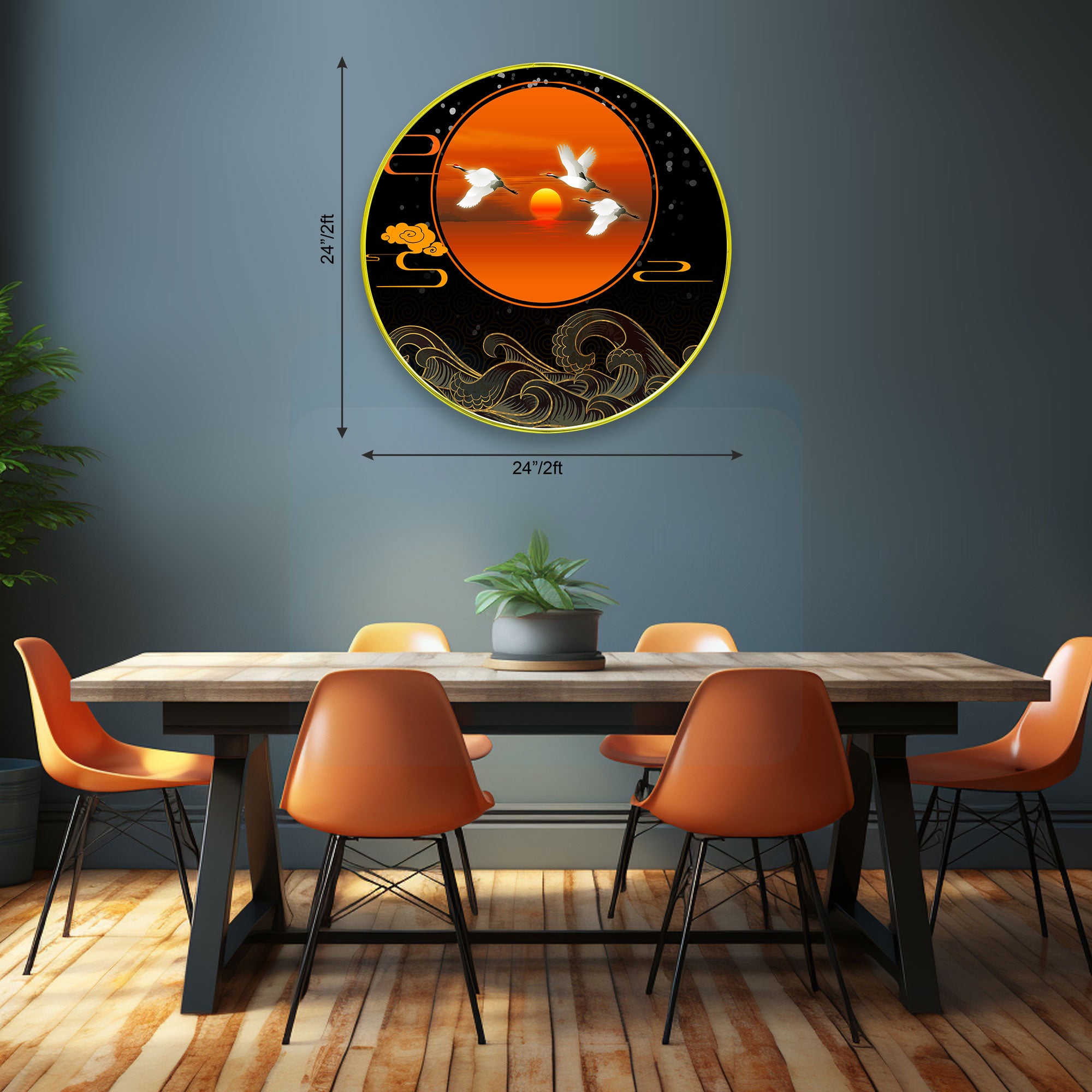 Birds Sparkle Wooden Wall Plate for Home Decoration Art-21
