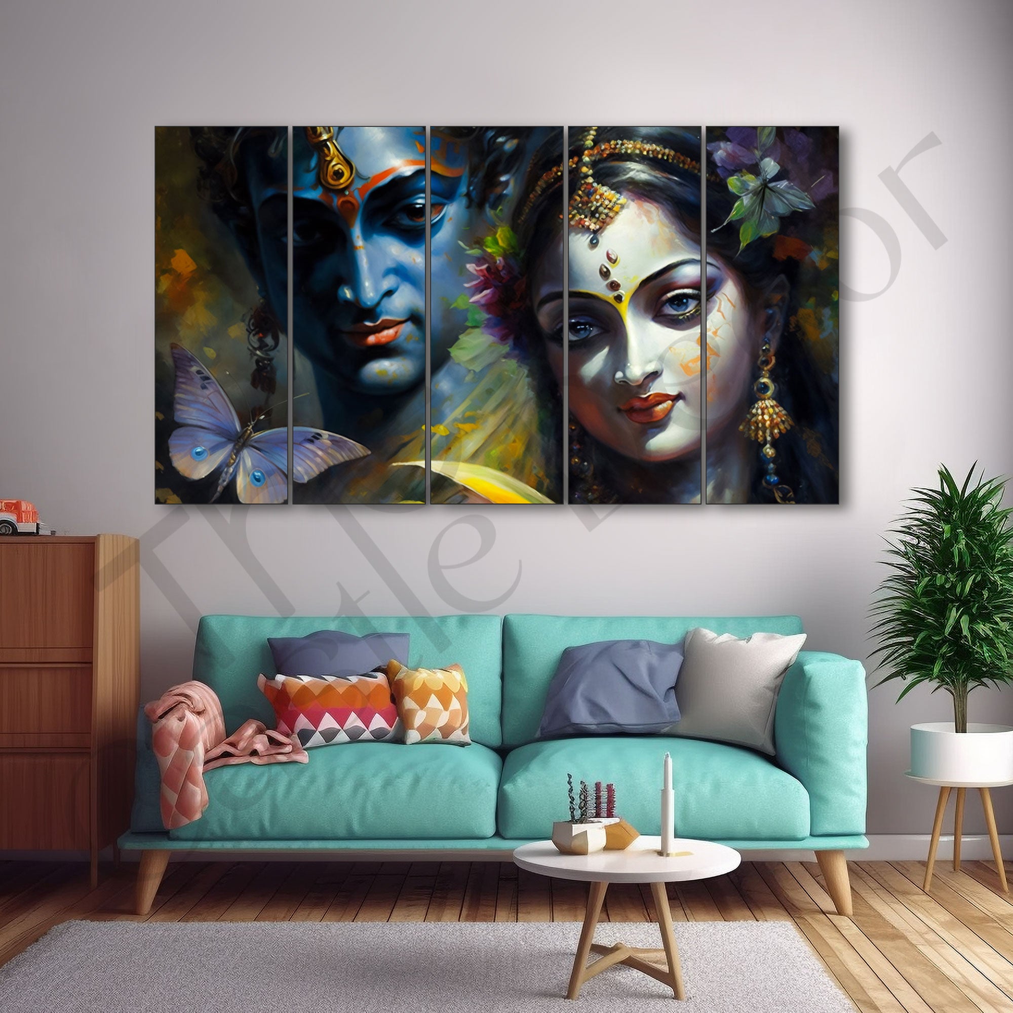 Radha Krishna Painting with frame Big Size Wall Art for living room,Bedroom,Drawing room,Hotels
