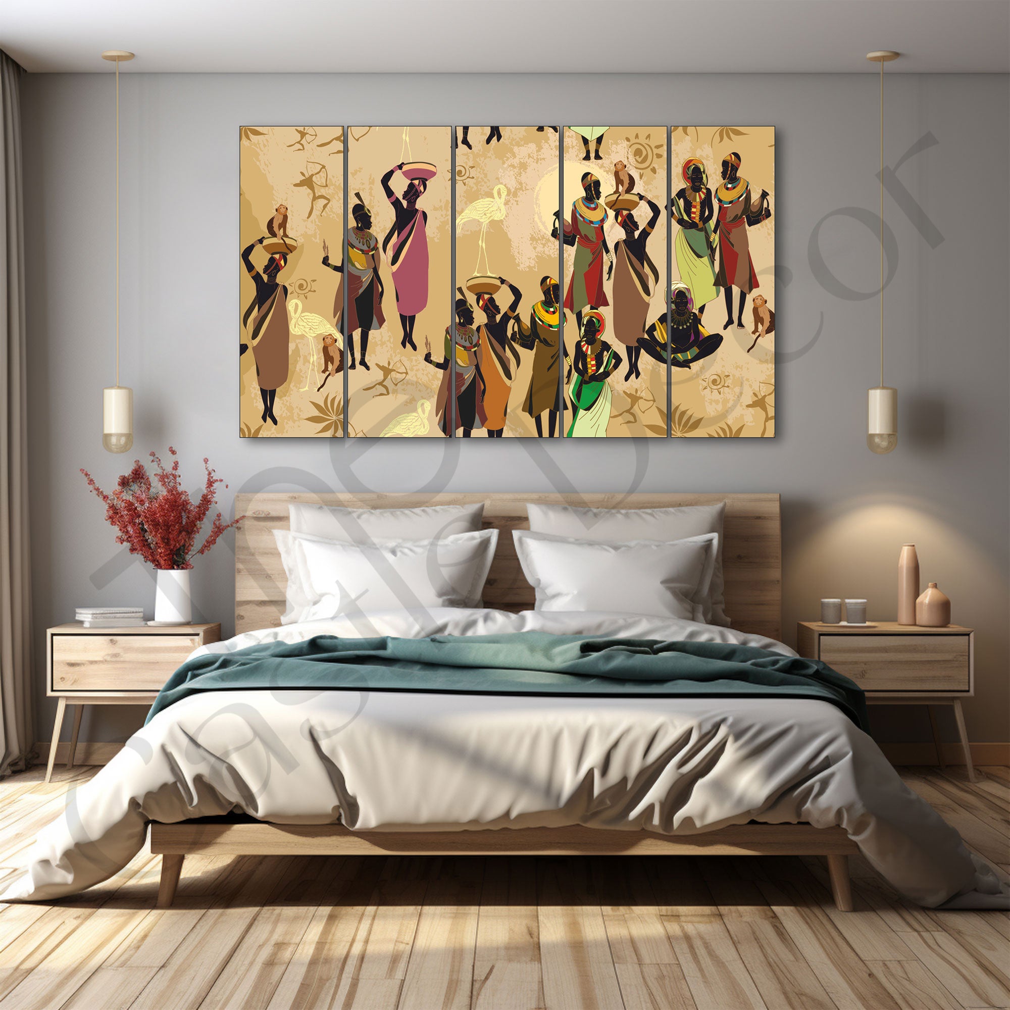 African Women Silhoutte Painting with frame Big Size Wall Art for living room,Bedroom,Drawing room,Hotels