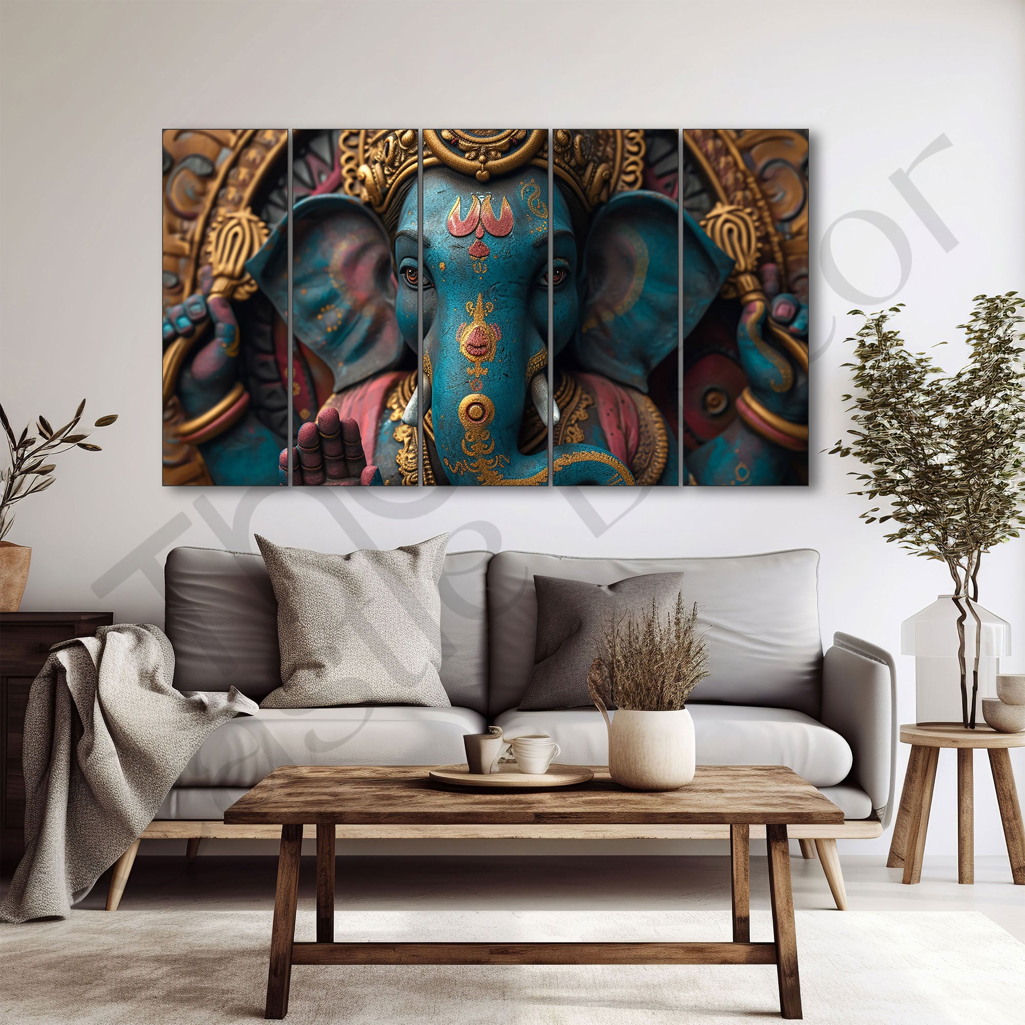 Lord Ganesha Painting with frame Big Size Wall Art for living room,Bedroom,Drawing room,Hotels