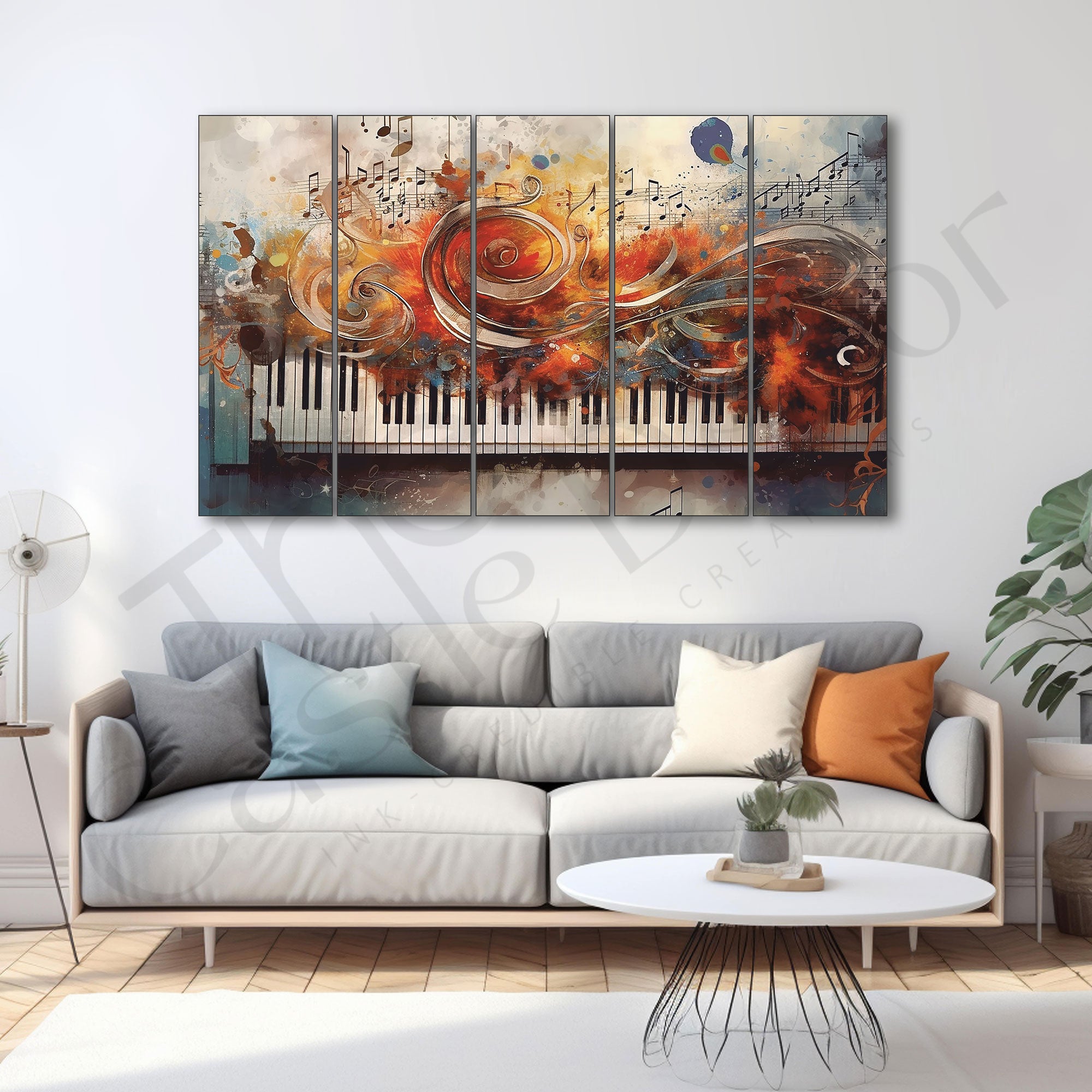 Music Piano Painting Set of 5 for Home Decoration