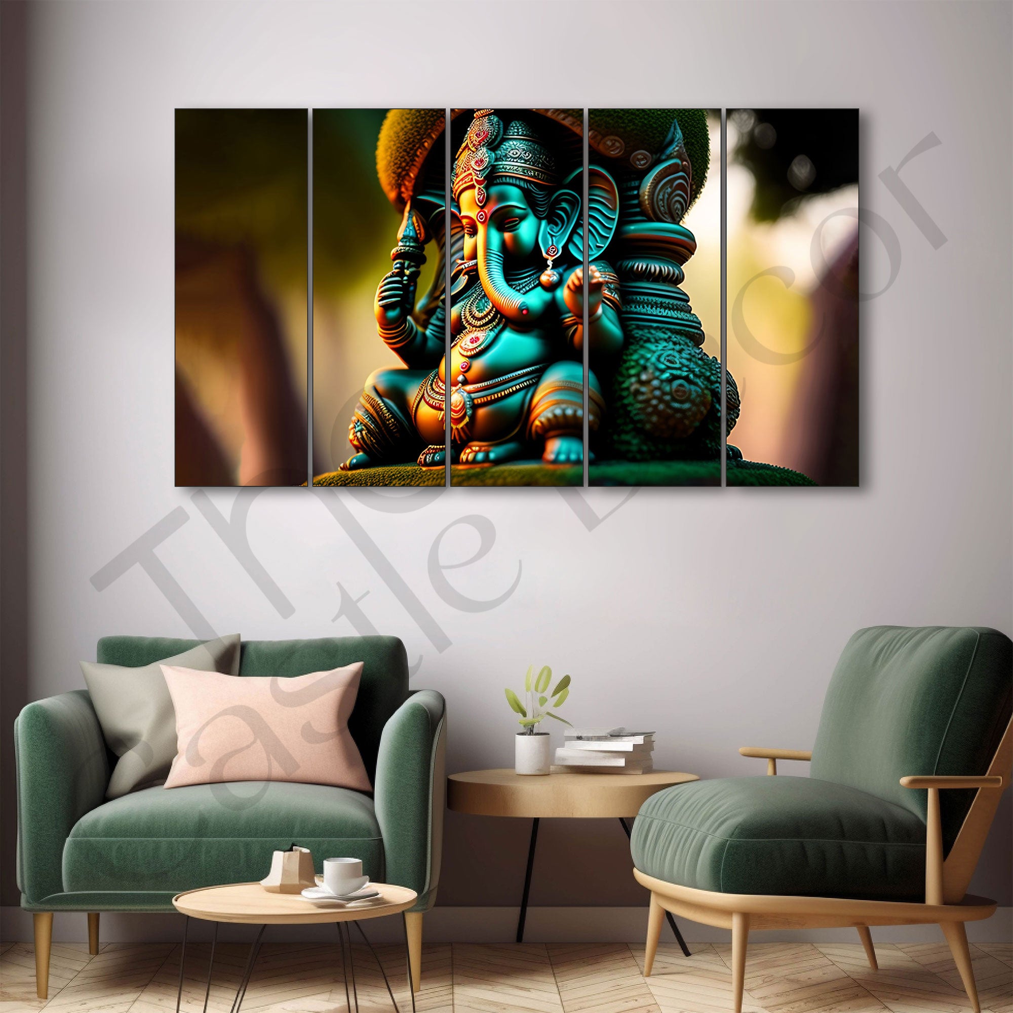 Lord Ganesha Painting with frame Big Size Wall Art for living room,Bedroom,Drawing room,Hotels