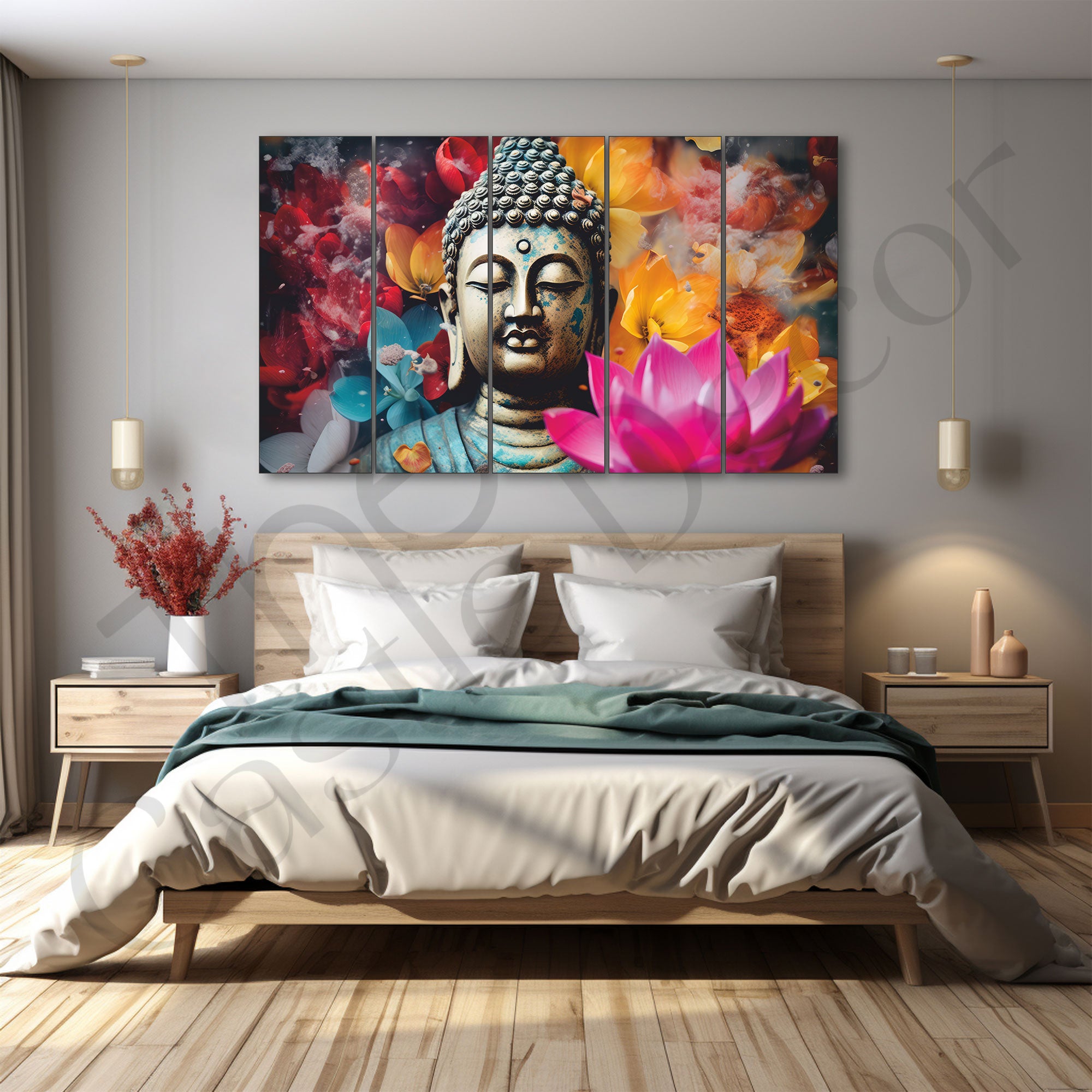 Lord Budha Painting with frame Big Size Wall Art for living room,Bedroom,Drawing room,Hotels