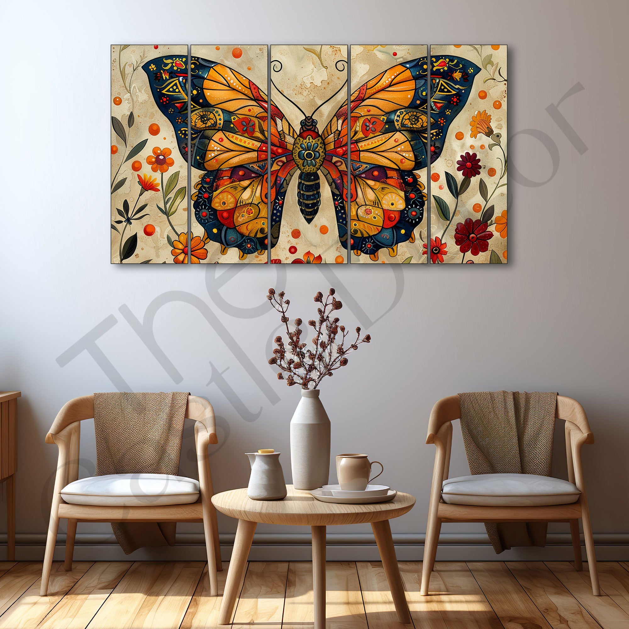 Butterfly Painting with frame Big Size Wall Art for living room,Bedroom,Drawing room,Hotels