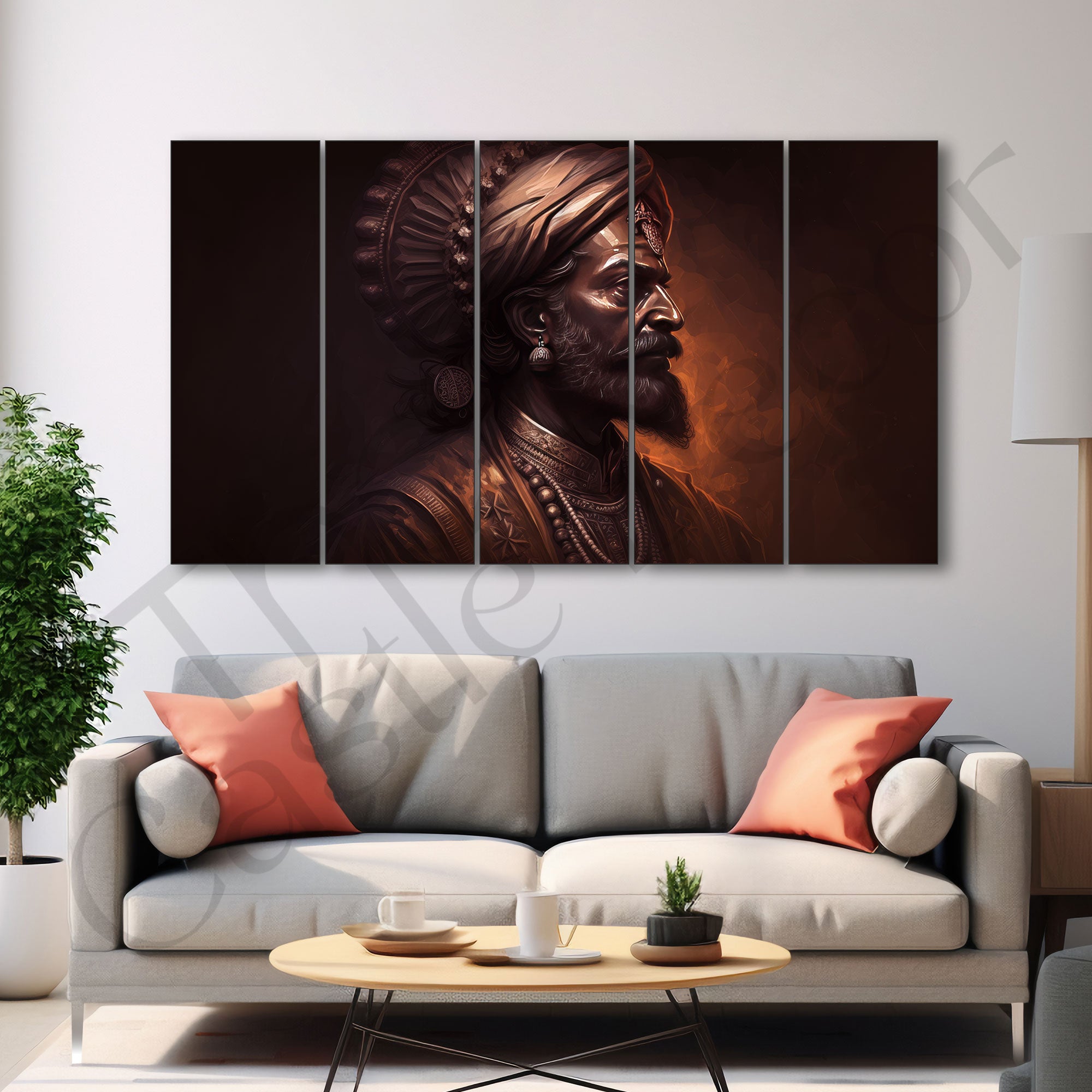 Shiva ji Maharaj Painting with frame Big Size Wall Art for living room,Bedroom,Drawing room,Hotels
