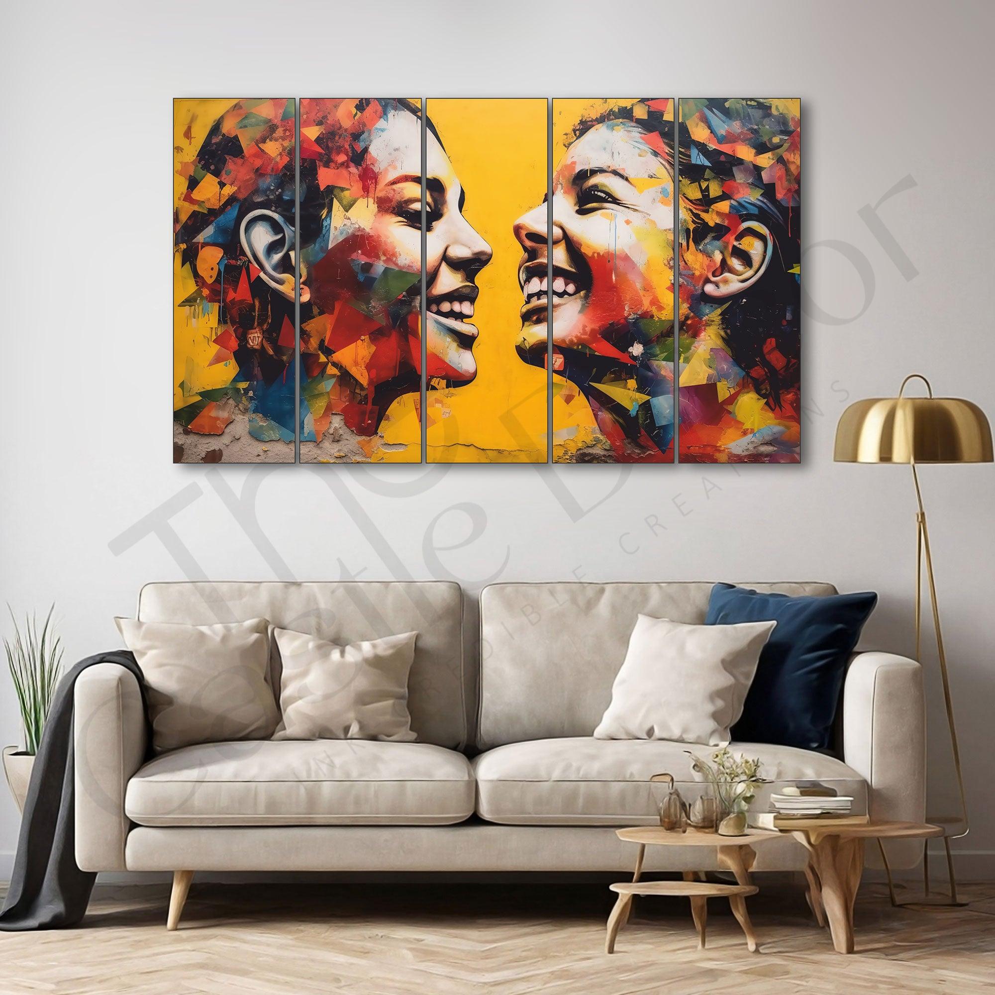 Multiple Women Painting Set of 5 for Home Decoration