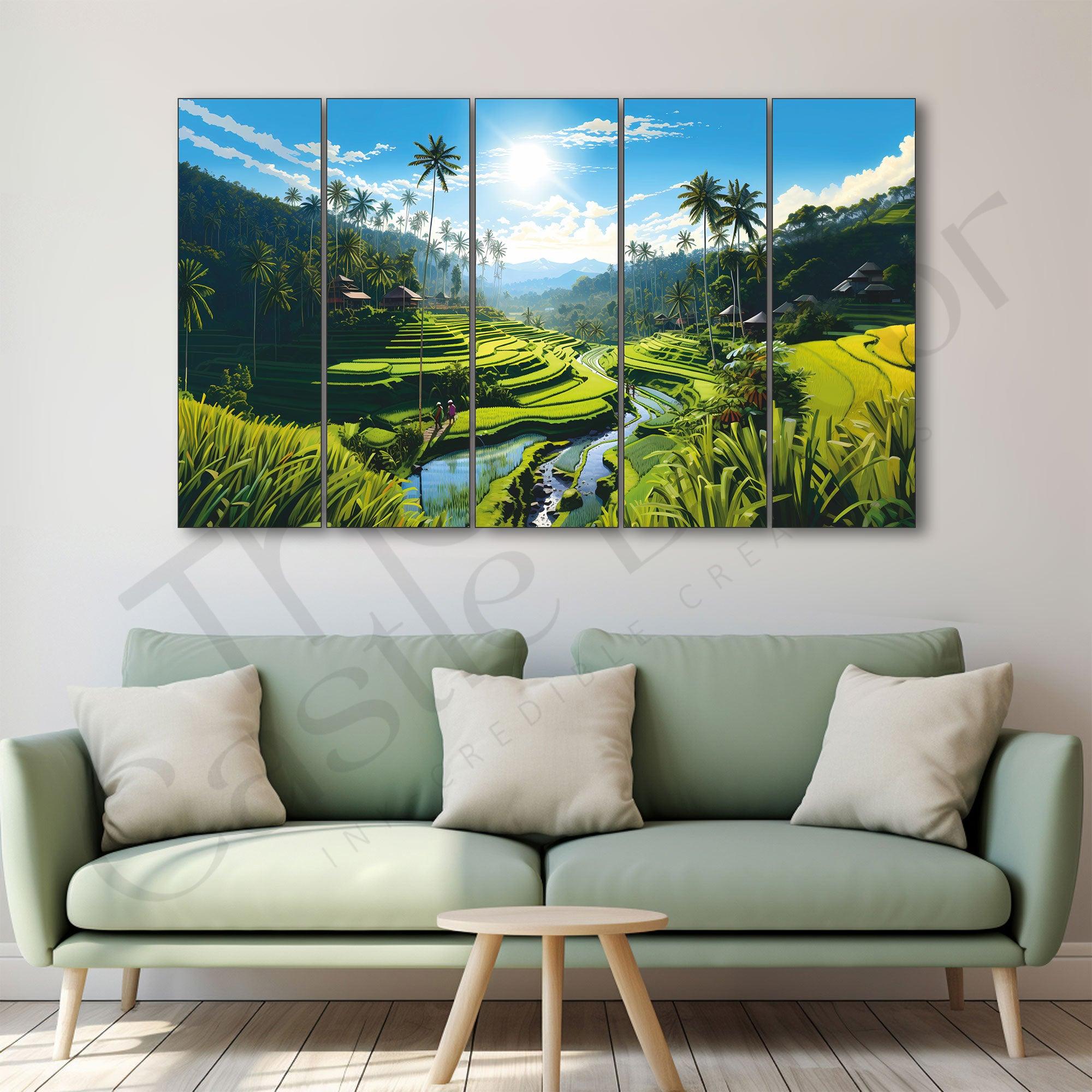 Landscape Nature Painting Set of 5 for Home Decoration