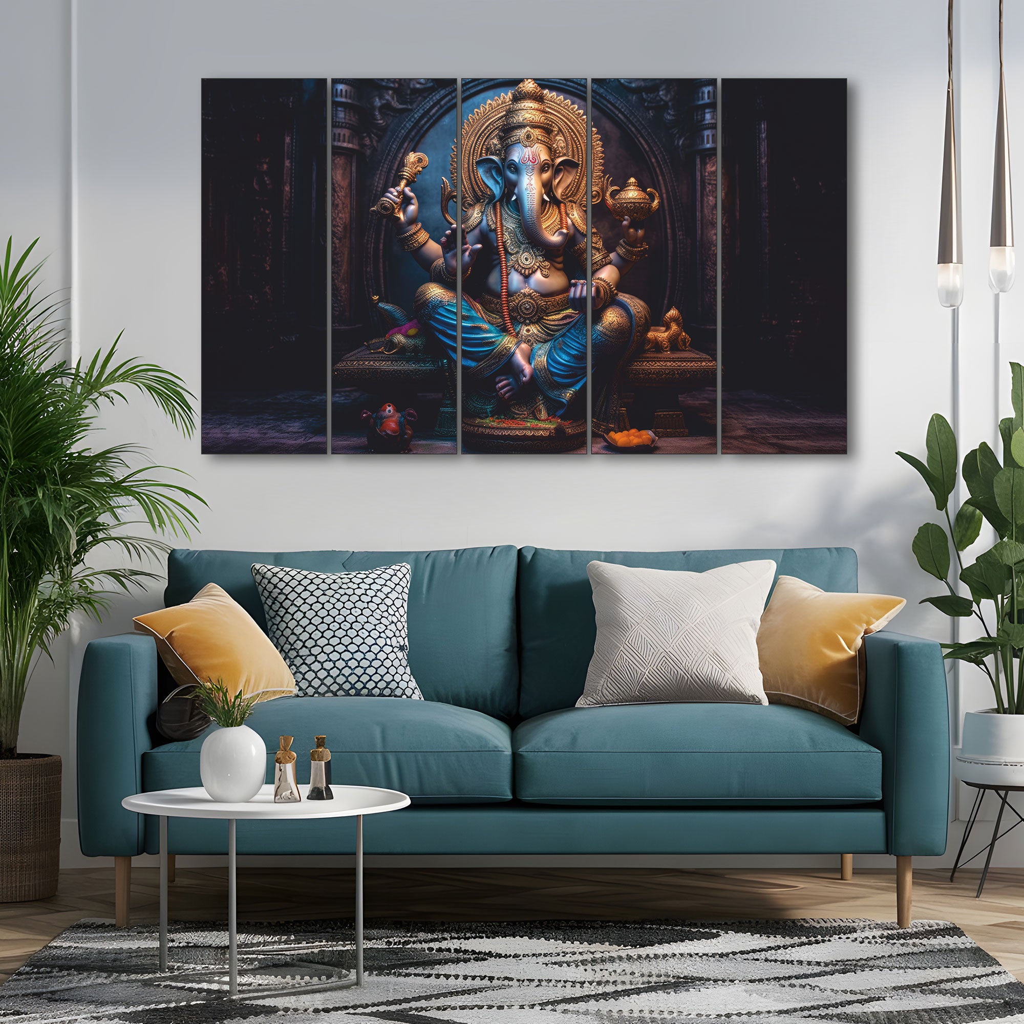 Ganesha Painting with frame Big Size Wall Art for living room,Bedroom,Drawing room,Hotels