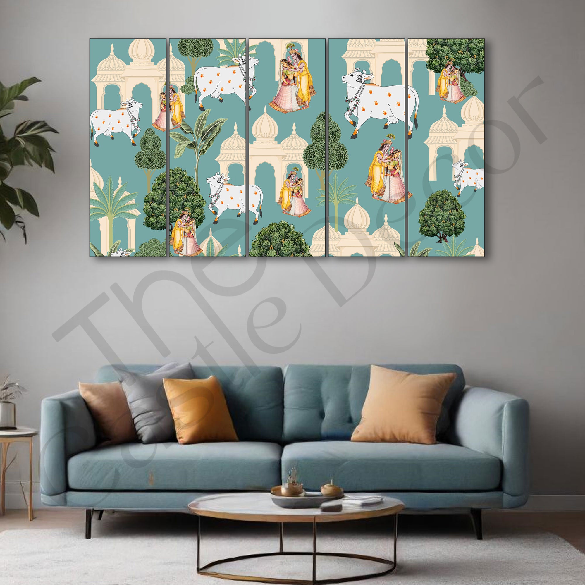 Pichwai Painting with frame Big Size Wall Art for living room,Bedroom,Drawing room,Hotels