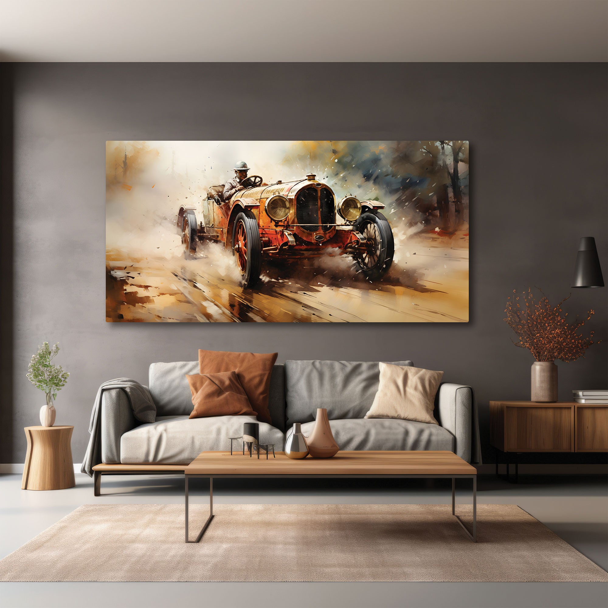 Vintage carAbstract Canvas painting with frame Big Size Wall Art for living room,Bedroom,Drawing room,Hotels