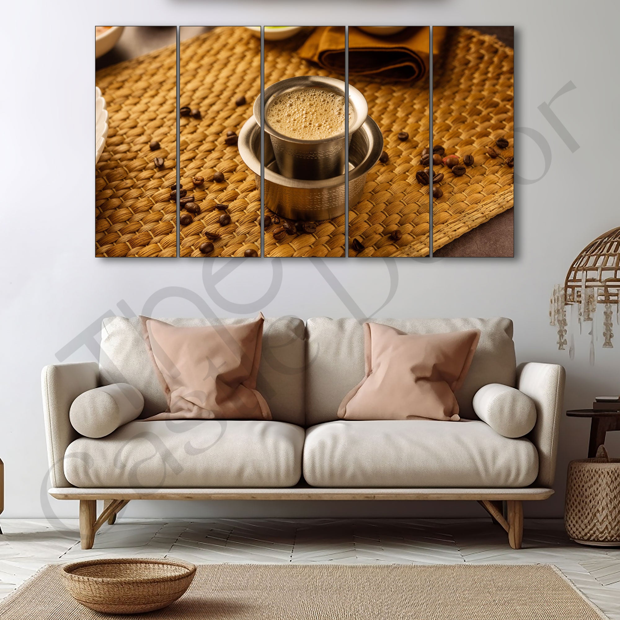 Coffee Painting with frame Big Size Wall Art for living room,Bedroom,Drawing room,Hotels