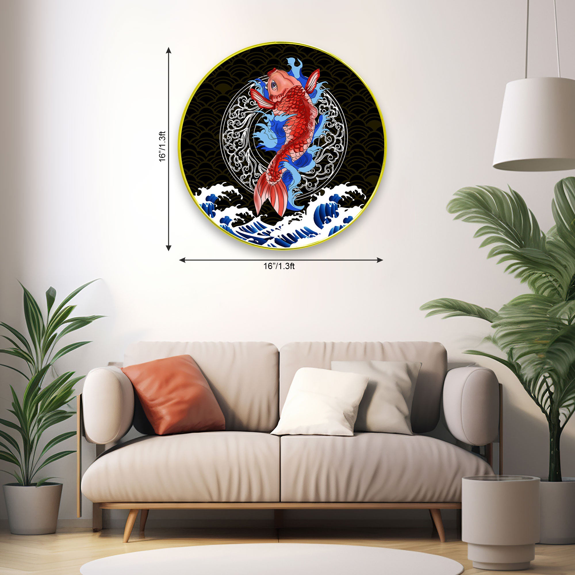 Fishes Sparkle Wooden Wall Plate for Home Decoration Art-30