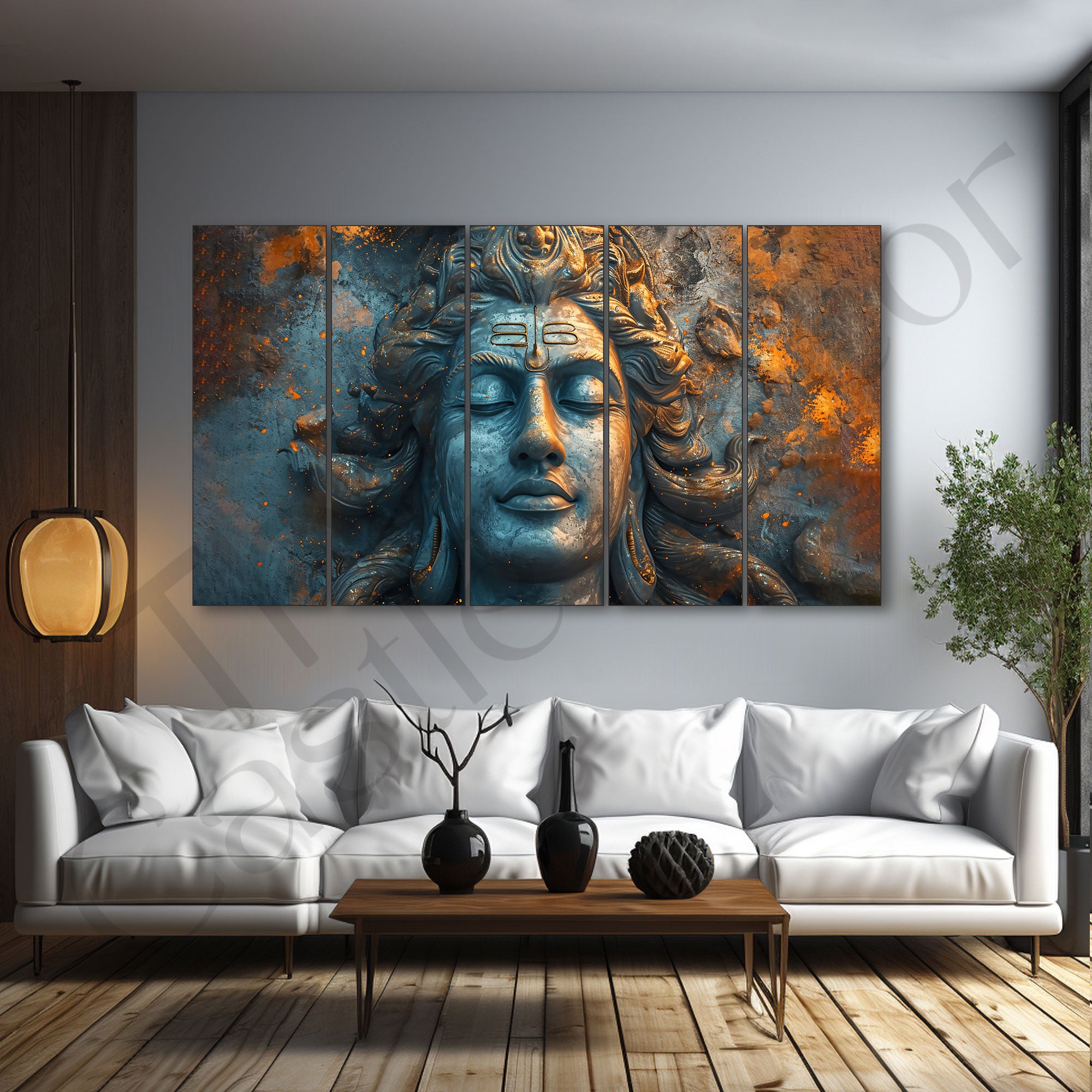 Lord Shiva Painting with frame Big Size Wall Art for living room,Bedroom,Drawing room,Hotels