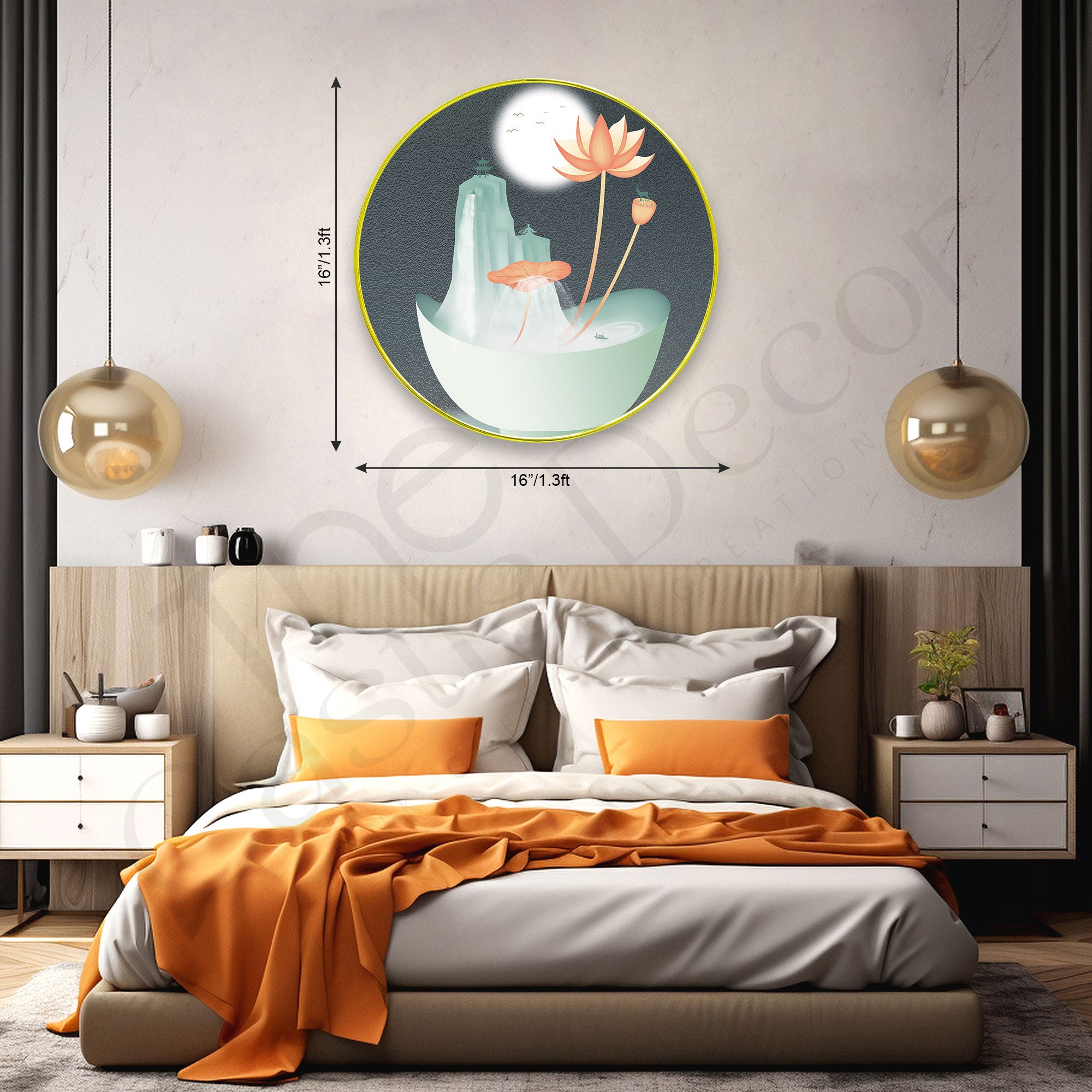 Abstract Sparkle Wooden Wall Plate for Home Decoration Art-01