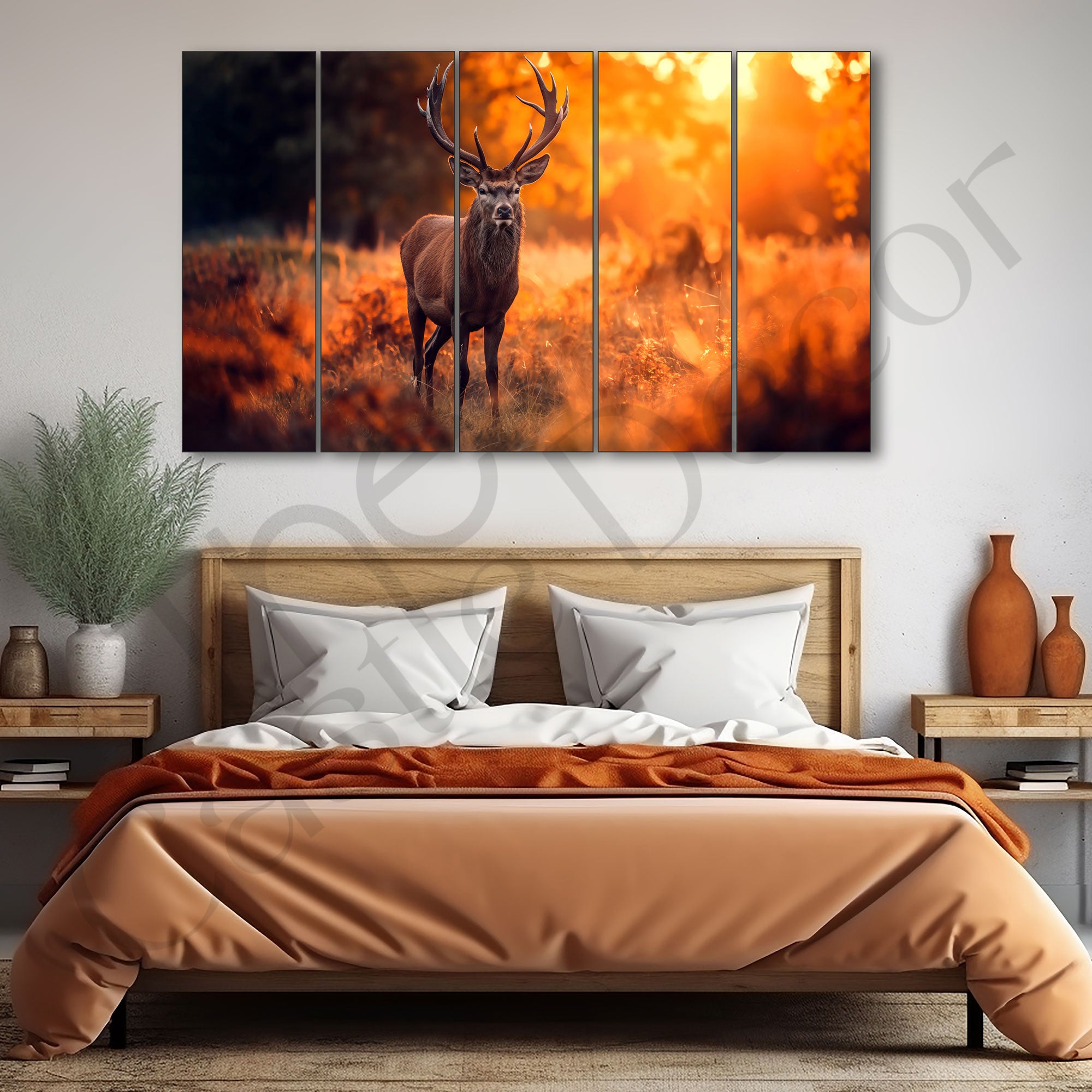 Deer Painting with frame Big Size Wall Art for living room,Bedroom,Drawing room,Hotels