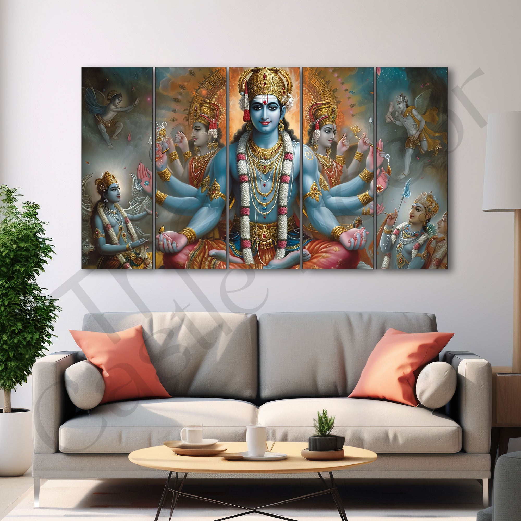 Brahma ji Painting with frame Big Size Wall Art for living room,Bedroom,Drawing room,Hotels