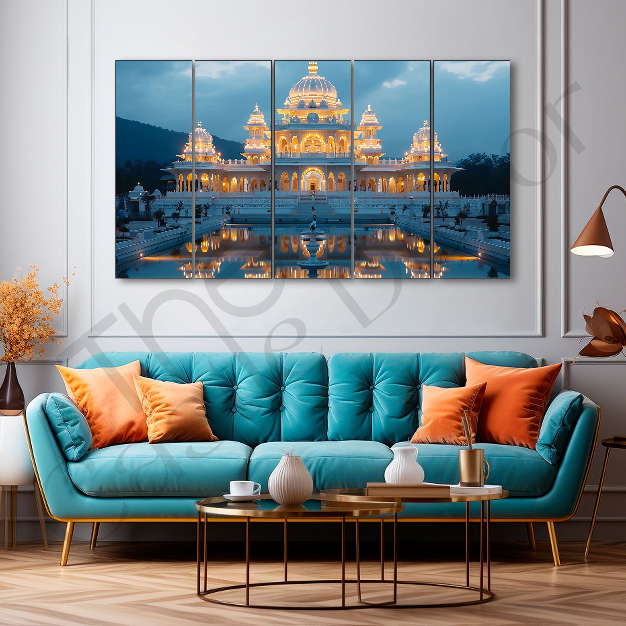 Ram Mandir Painting with frame Big Size Wall Art for living room,Bedroom,Drawing room,Hotels