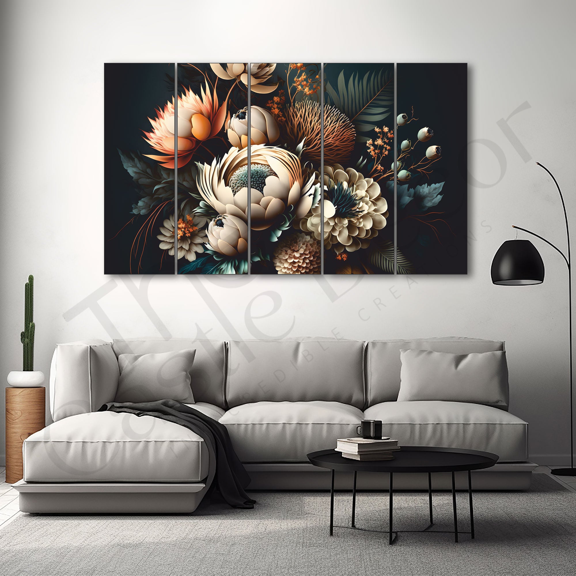 Lord Beautiful Floral Painting Set of 5 for Home Decoration