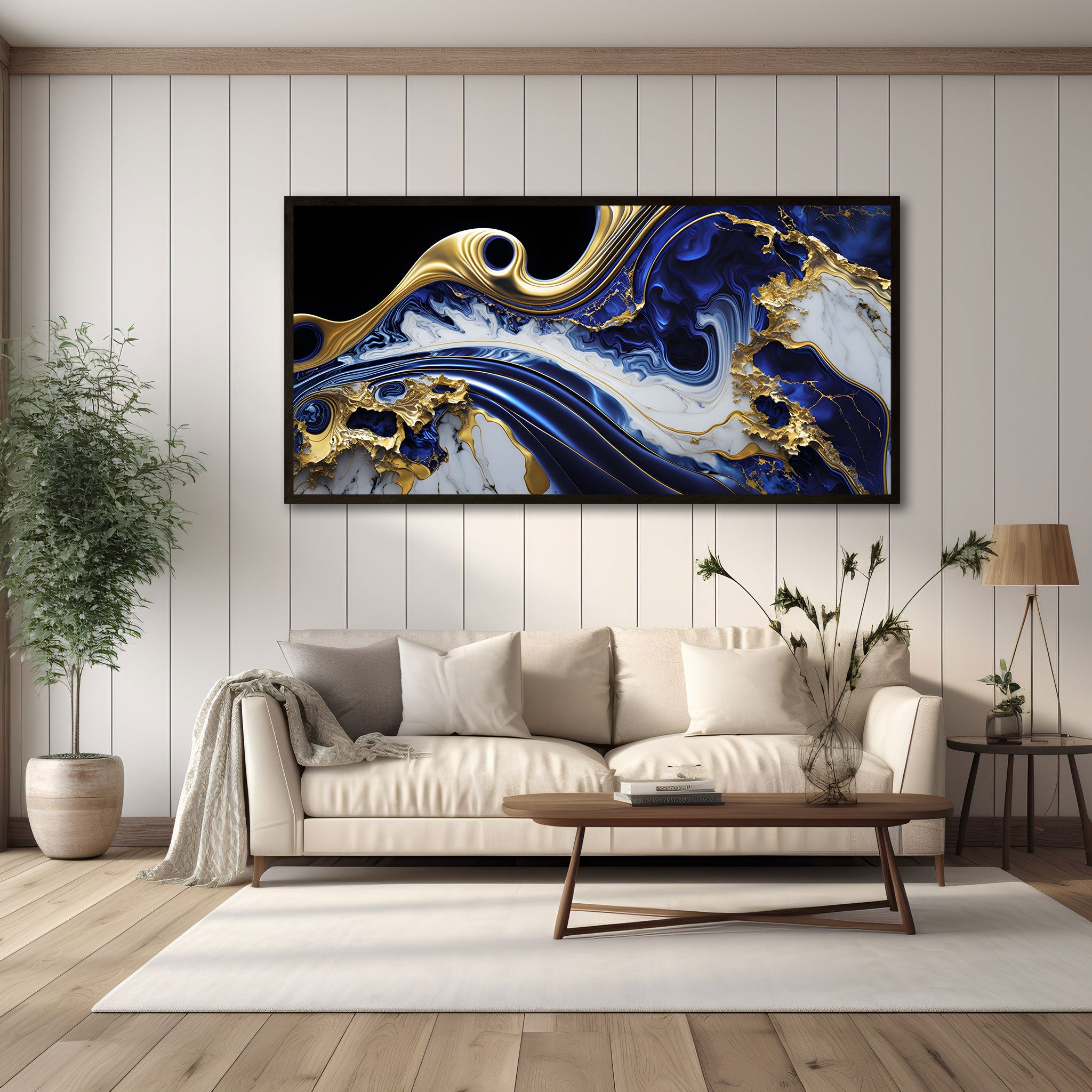 MarbleAbstract Canvas painting Big Size Wall Art for living room,Bedroom,Drawing room,Hotels-Wooden FramedDigital Painting