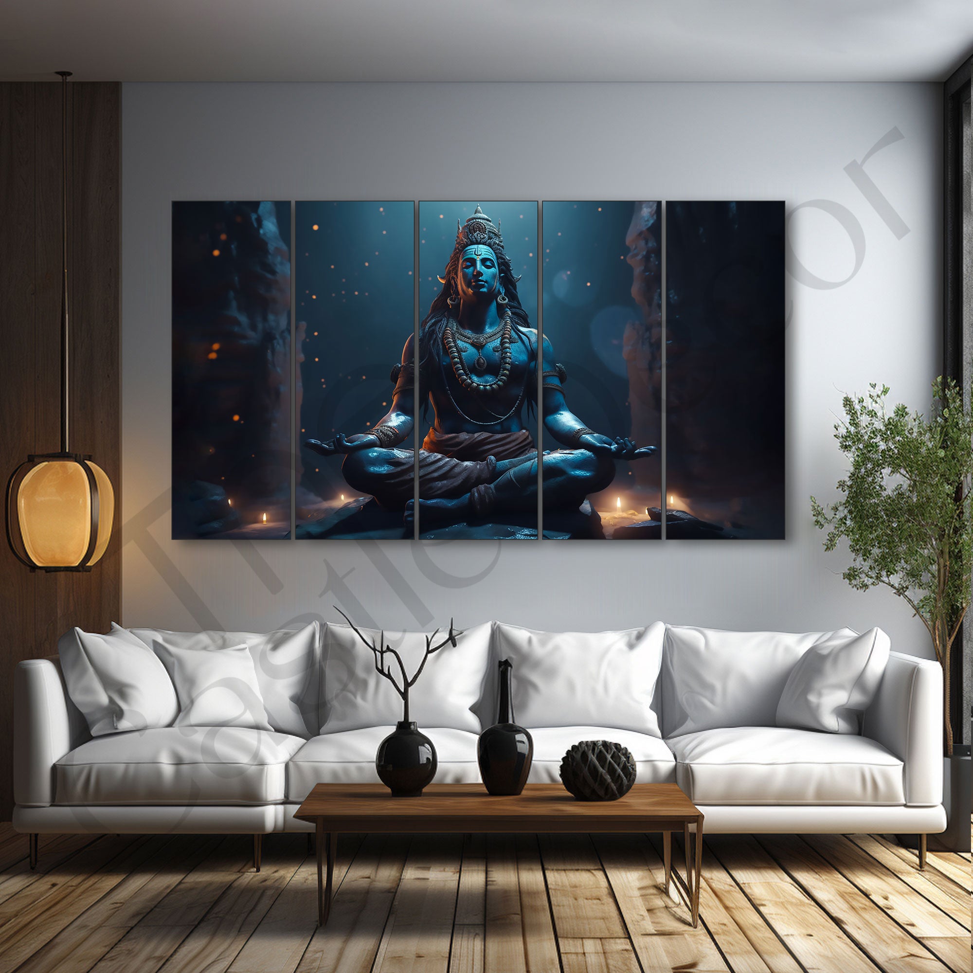 Lord Shiva Painting with frame Big Size Wall Art for living room,Bedroom,Drawing room,Hotels