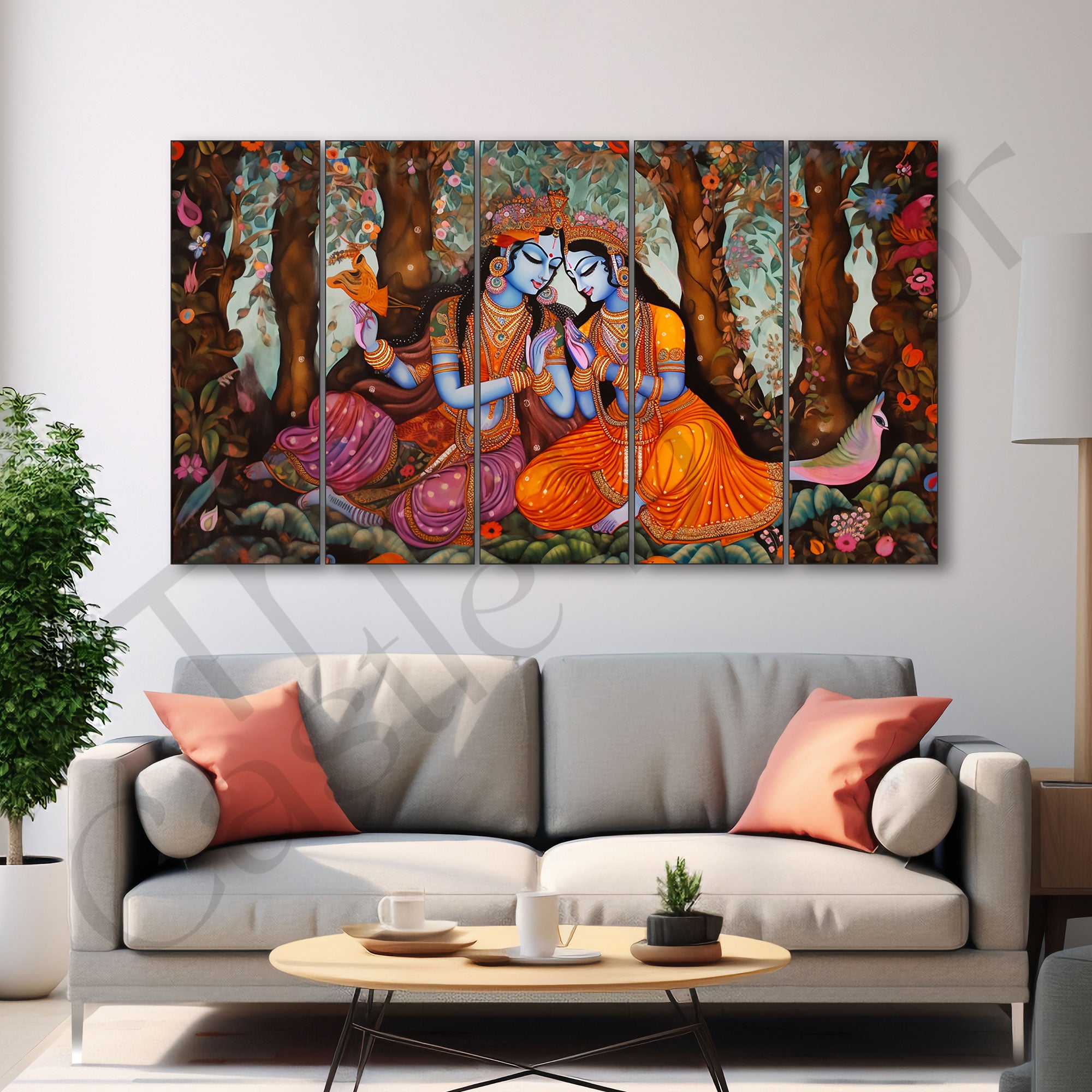 Radha Krishan Painting with frame Big Size Wall Art for living room,Bedroom,Drawing room,Hotels