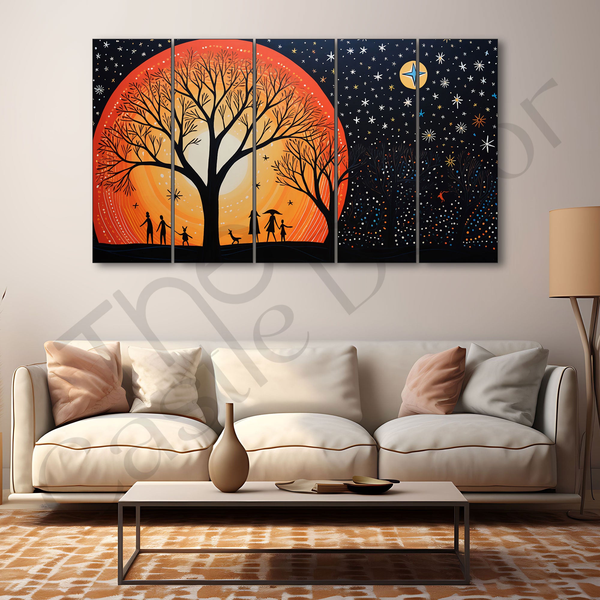 Warli Art Painting with frame Big Size Wall Art for living room,Bedroom,Drawing room,Hotels