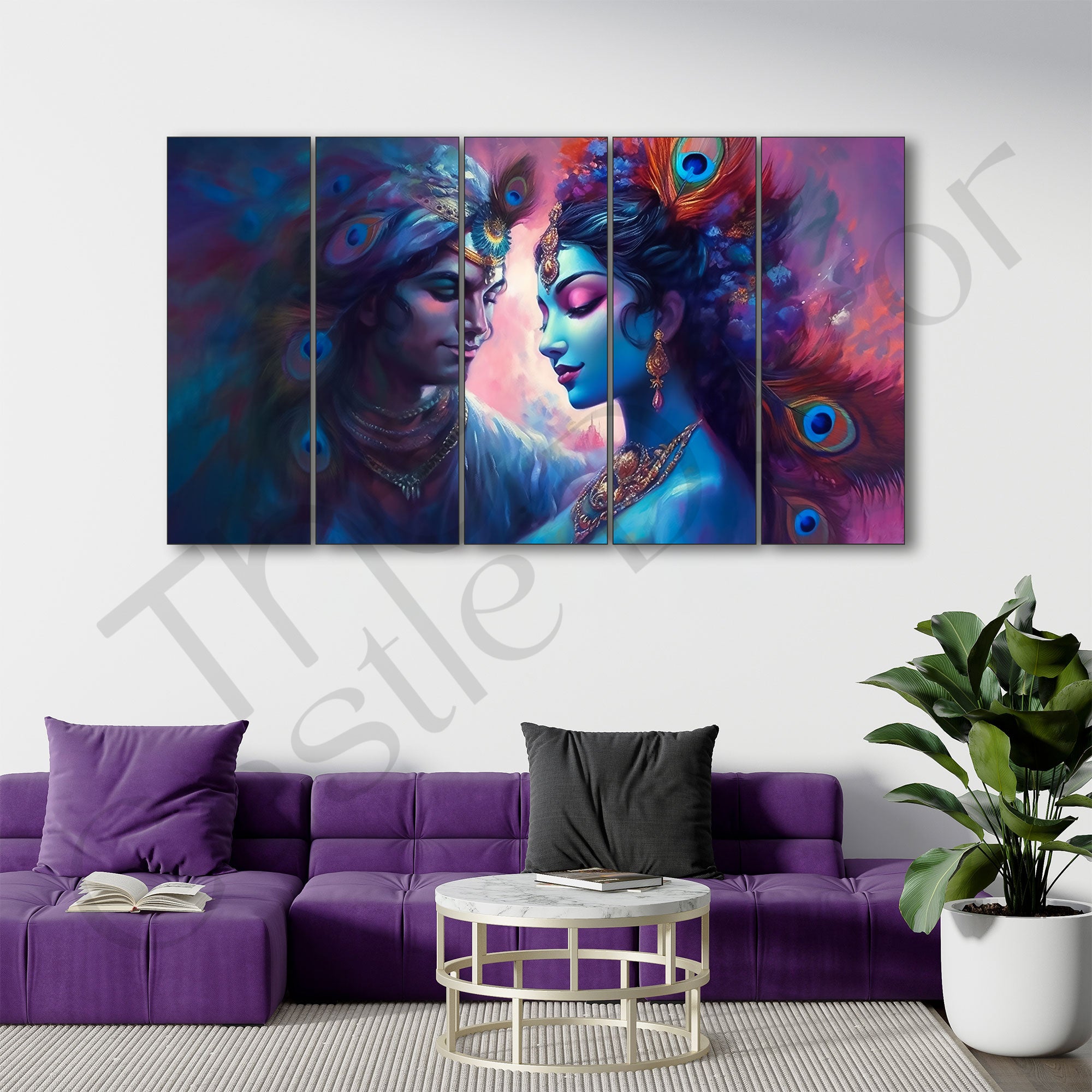 Radha Krishna Painting with frame Big Size Wall Art for living room,Bedroom,Drawing room,Hotels