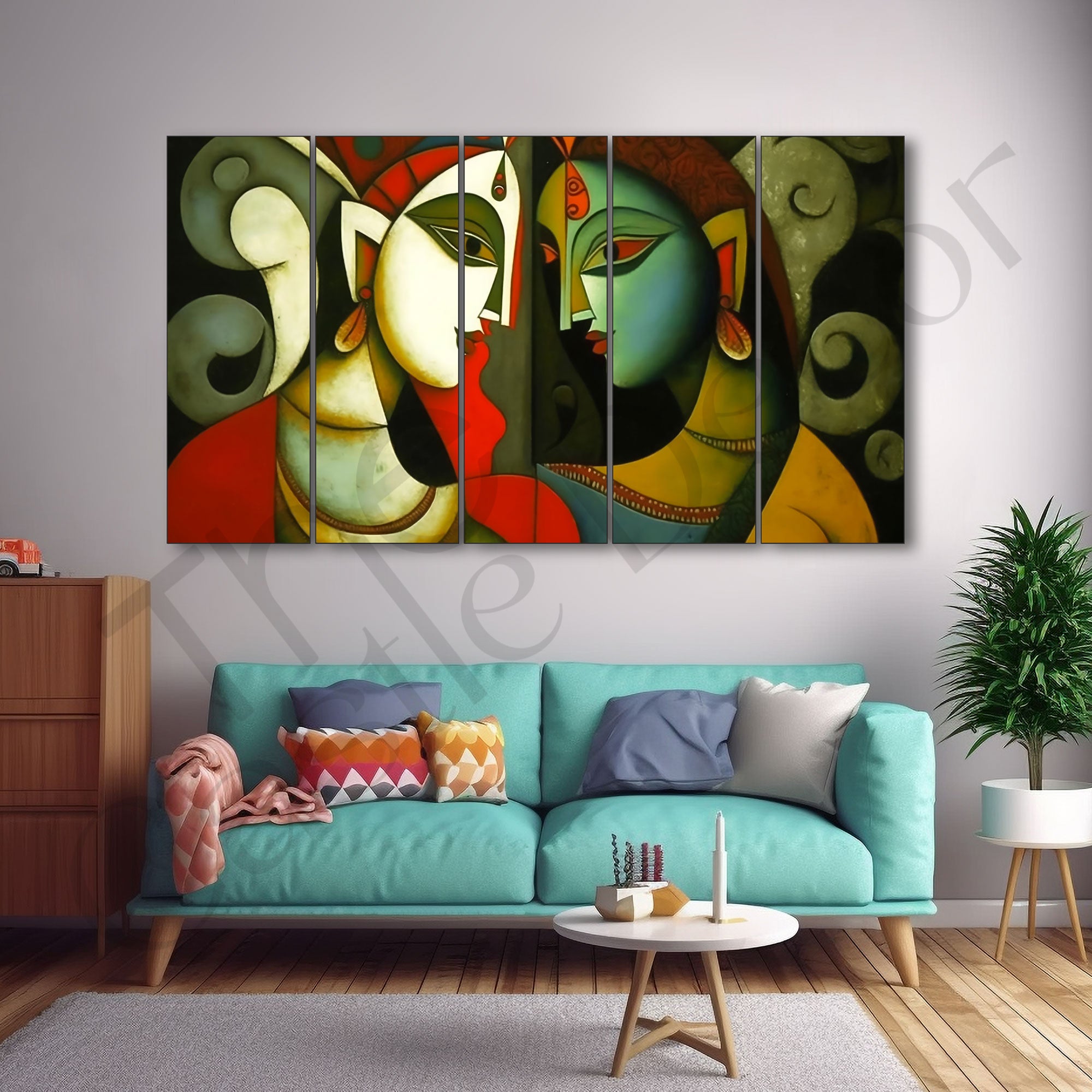 Radha Krishna Painting with frame Big Size Wall Art for living room,Bedroom,Drawing room,Hotels