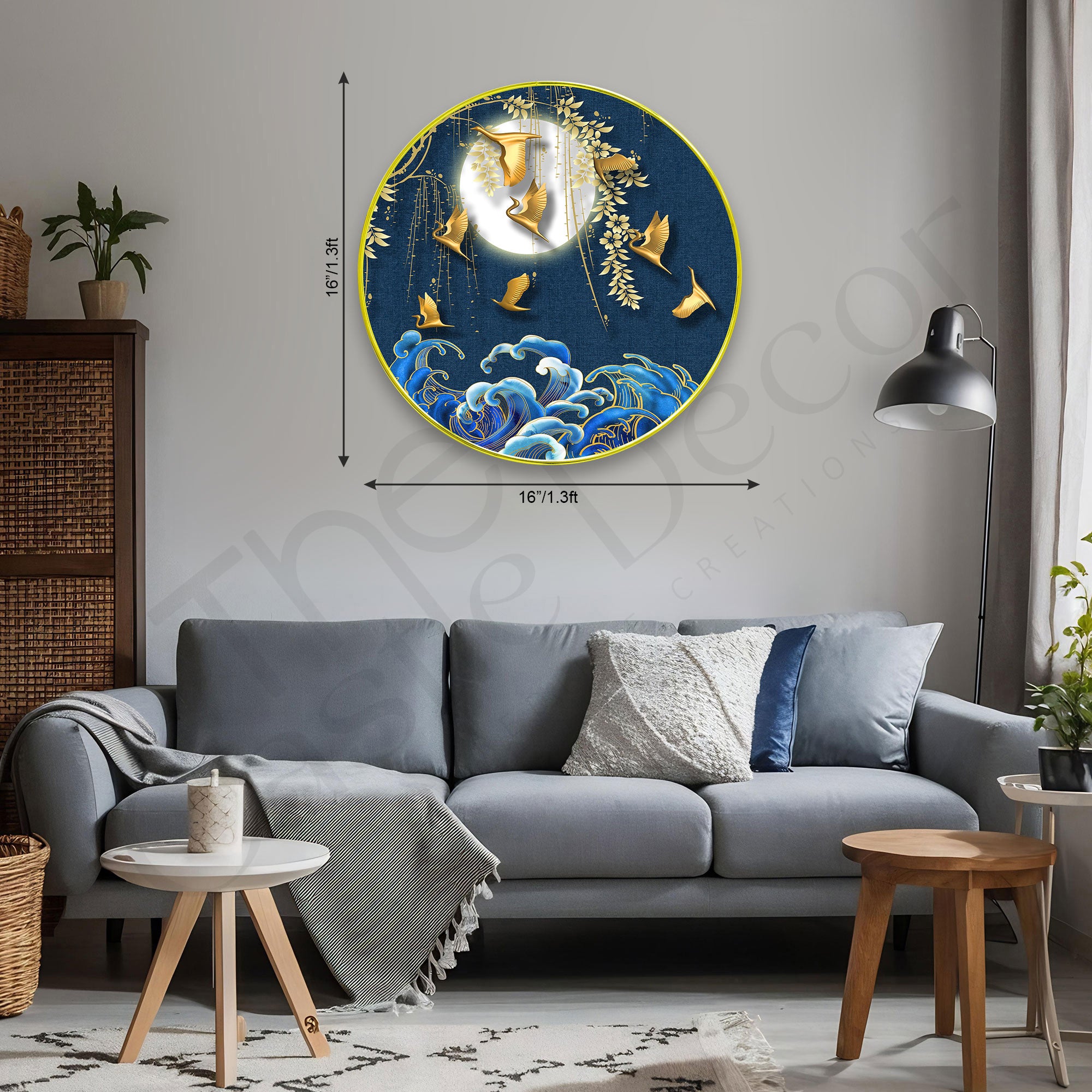 Birds Sparkle Wooden Wall Plate for Home Decoration Art-04
