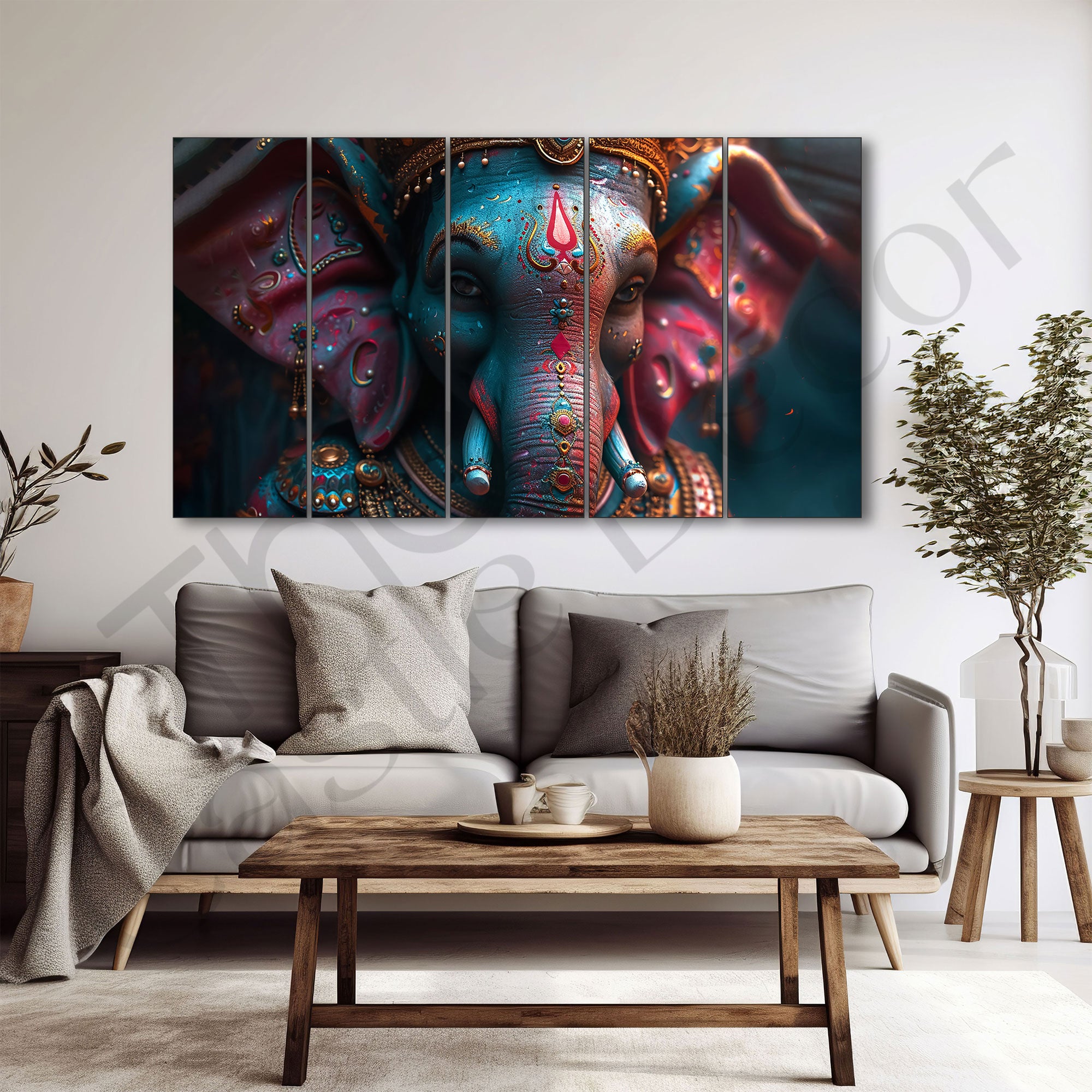 Lord Ganesha Painting with frame Big Size Wall Art for living room,Bedroom,Drawing room,Hotels