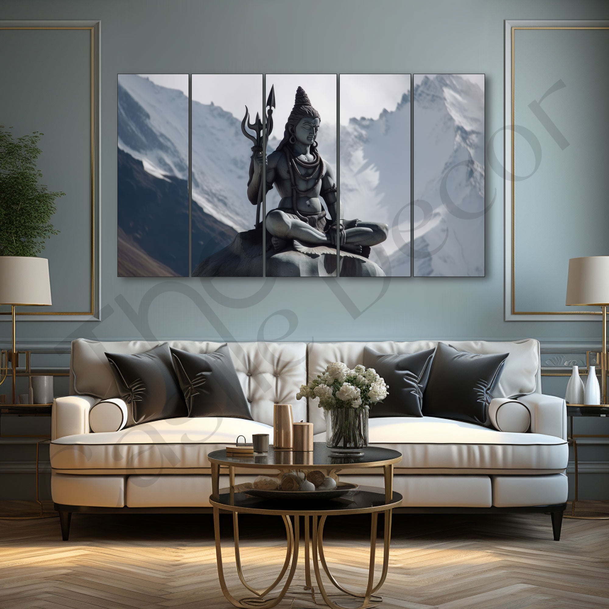 Lord Shiva Painting with frame Big Size Wall Art for living room,Bedroom,Drawing room,Hotels