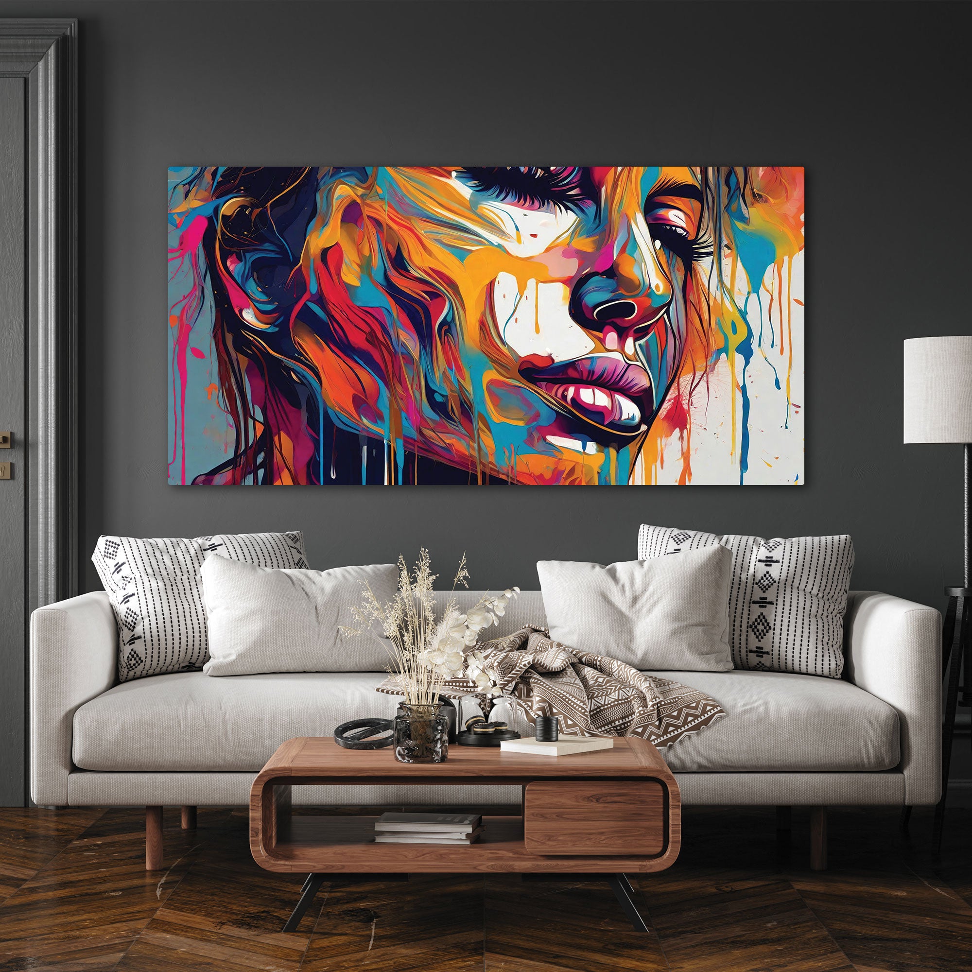 WomenAbstract Canvas painting with frame Big Size Wall Art for living room,Bedroom,Drawing room,Hotels