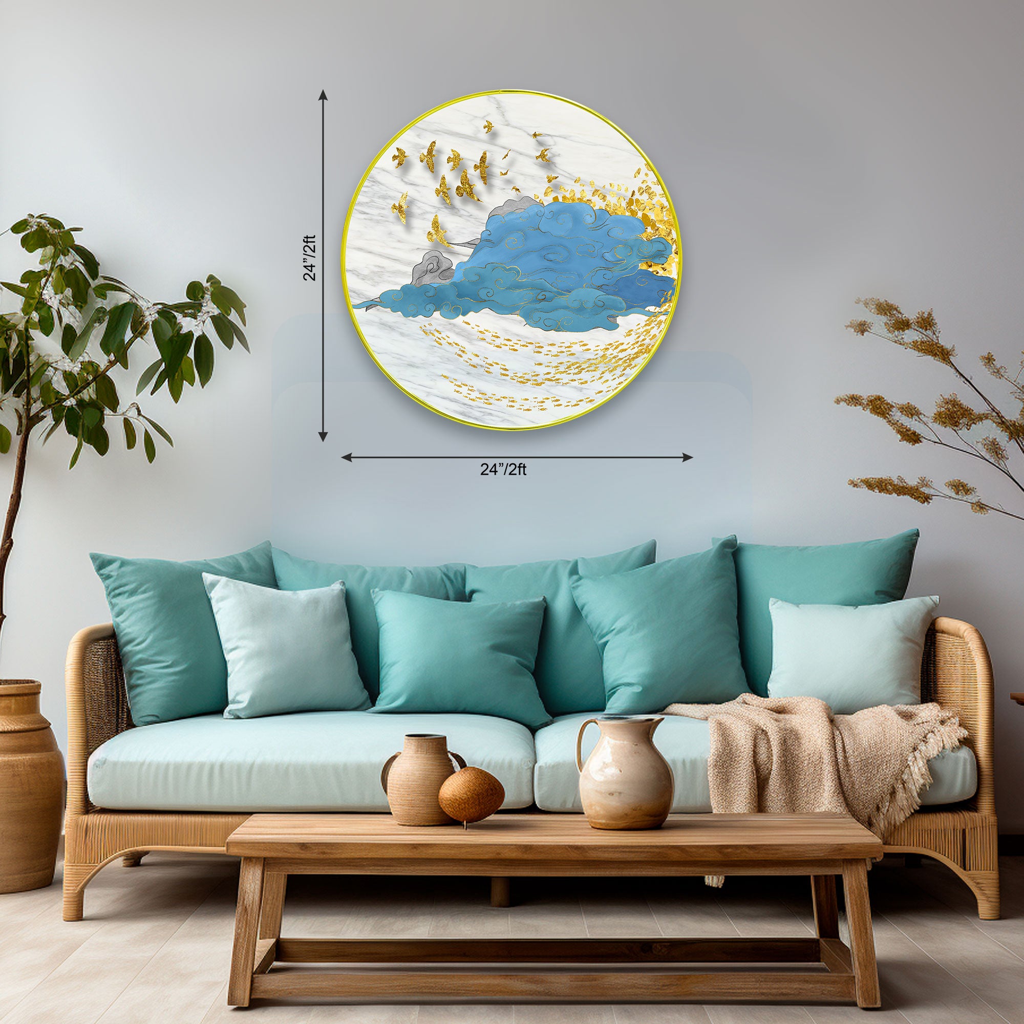 Nature Sparkle Wooden Wall Plate for Home Decoration Art-18