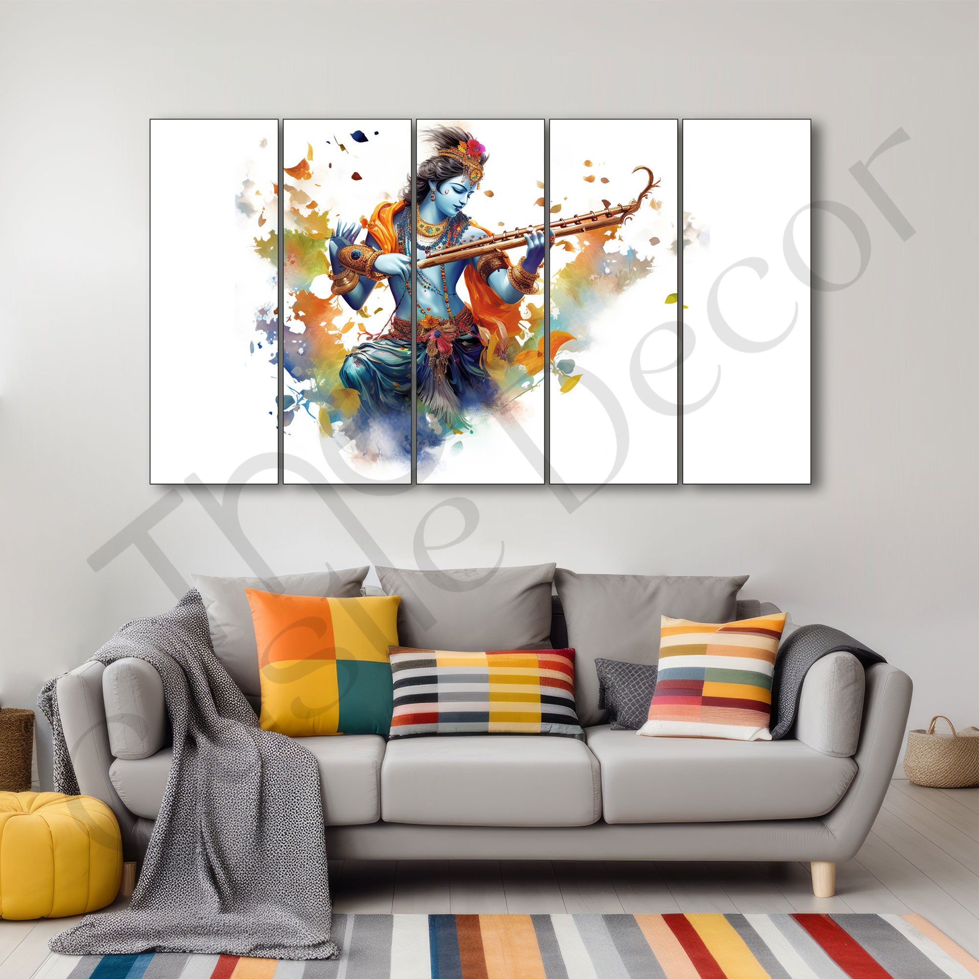 Krishna Ji Painting with frame Big Size Wall Art for living room,Bedroom,Drawing room,Hotels