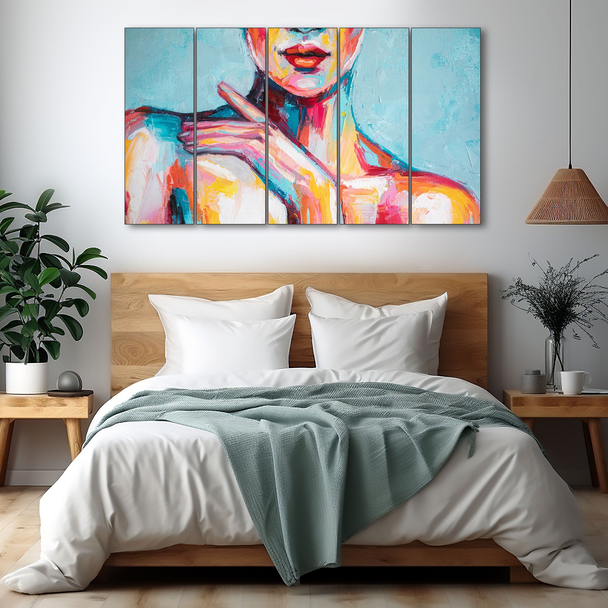 Woman Abstract Painting with frame Big Size Wall Art for living room,Bedroom,Drawing room,Hotels 36x60"