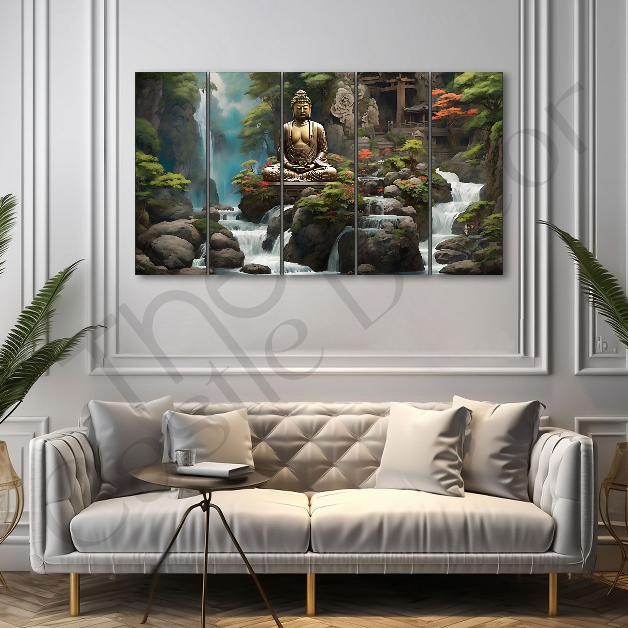 Lord Budha Painting with frame Big Size Wall Art for living room,Bedroom,Drawing room,Hotels