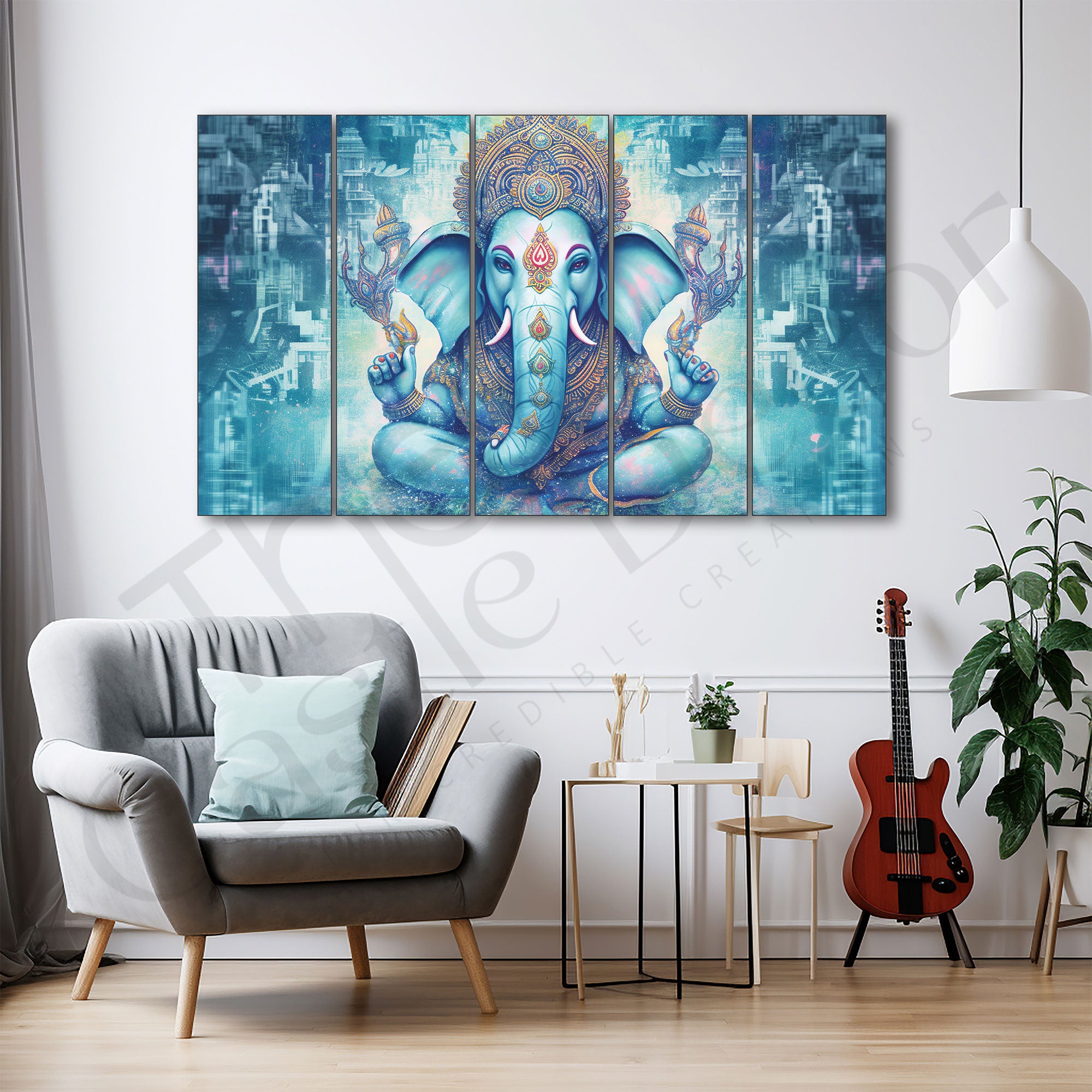 Ganesha Ji Painting Set of 5 for Home Decoration
