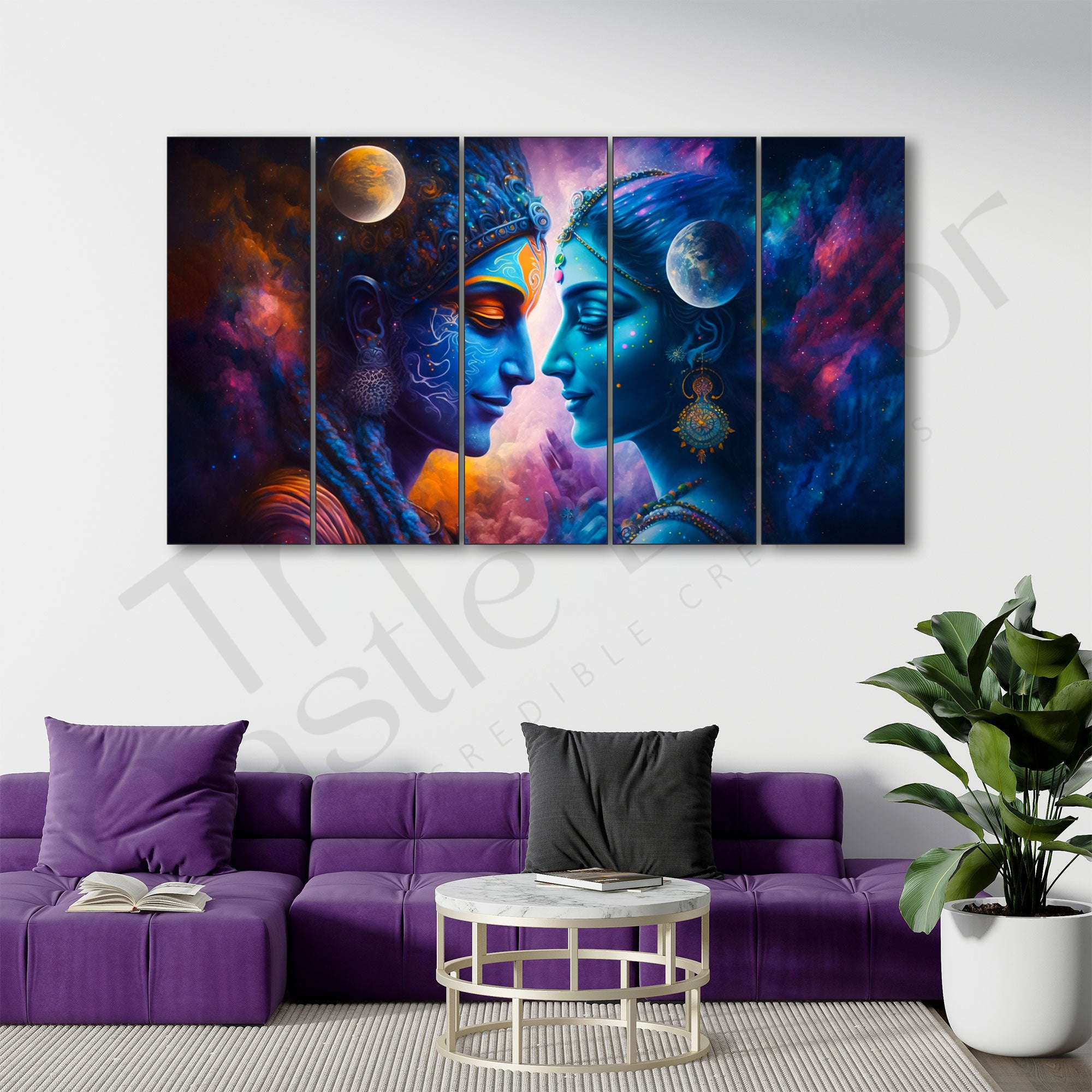 Radha Krishan Painting with frame Big Size Wall Art for living room,Bedroom,Drawing room,Hotels