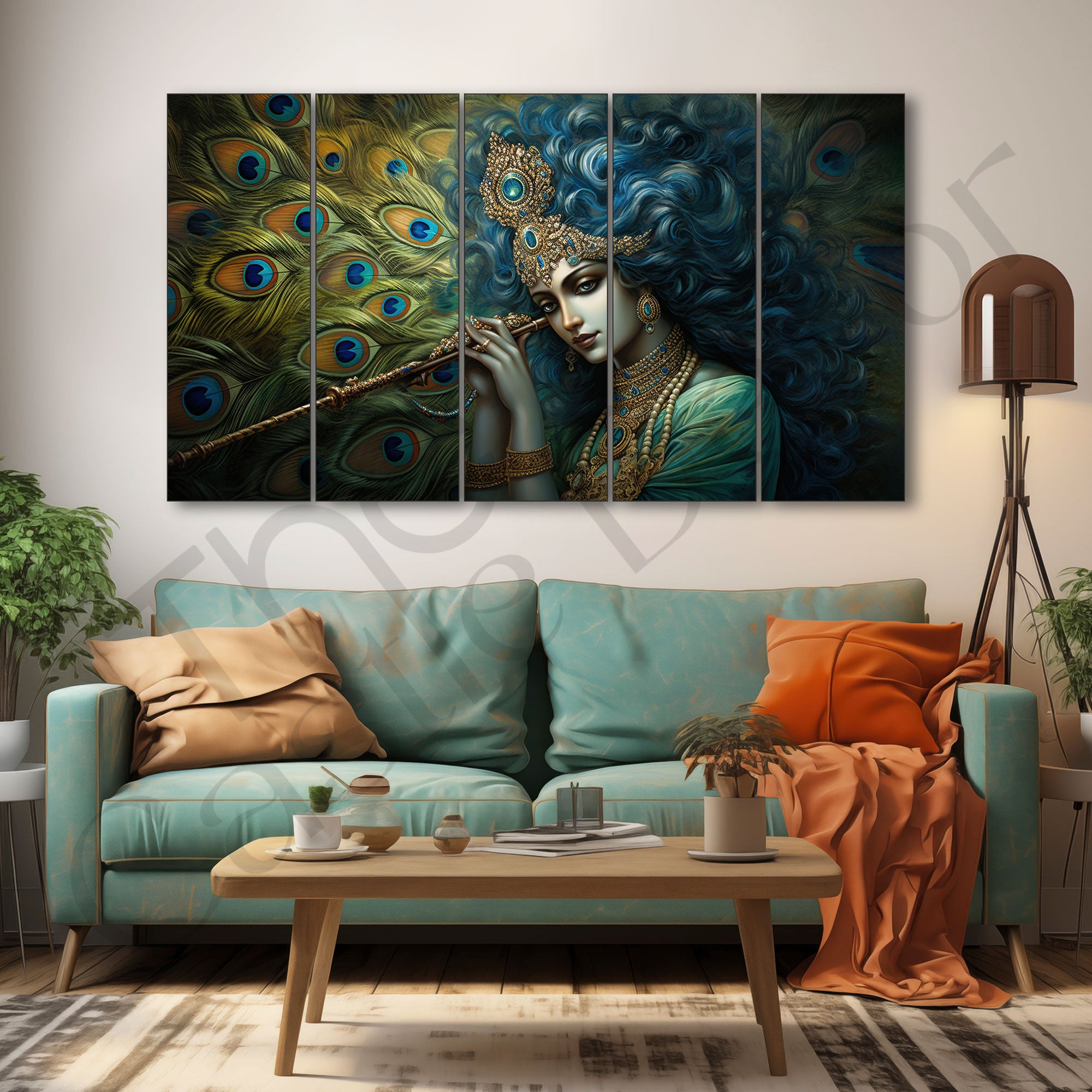 Krishna Ji Painting with frame Big Size Wall Art for living room,Bedroom,Drawing room,Hotels