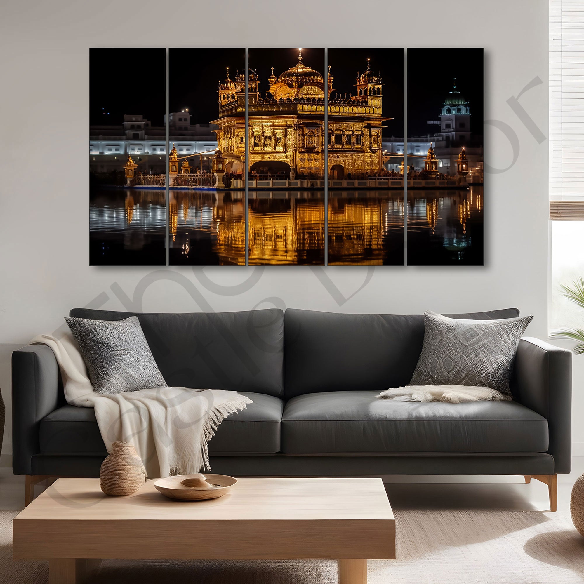 Golden Temple Painting with frame Big Size Wall Art for living room,Bedroom,Drawing room,Hotels