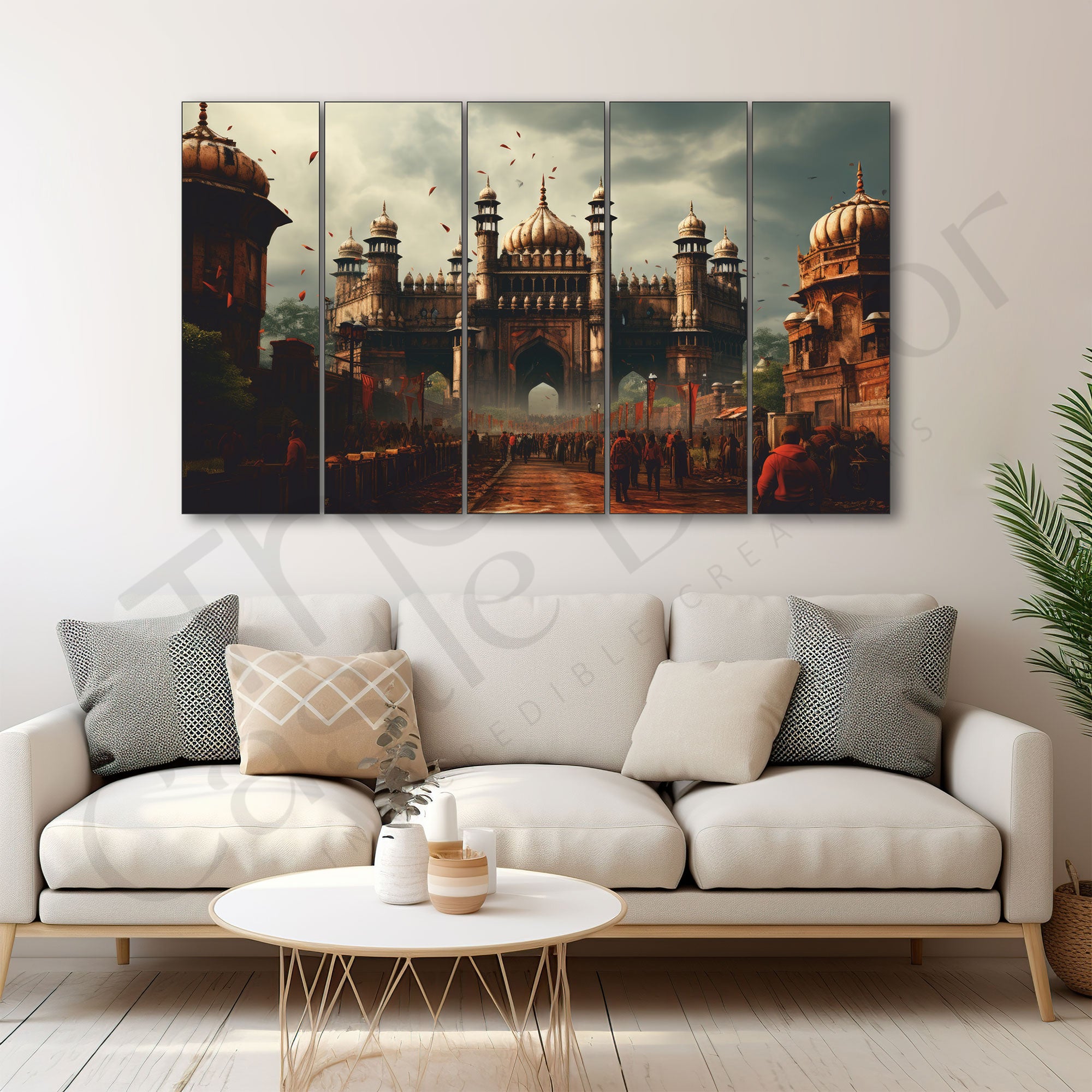 Mughal Forts Painting Set of 5 for Home Decoration