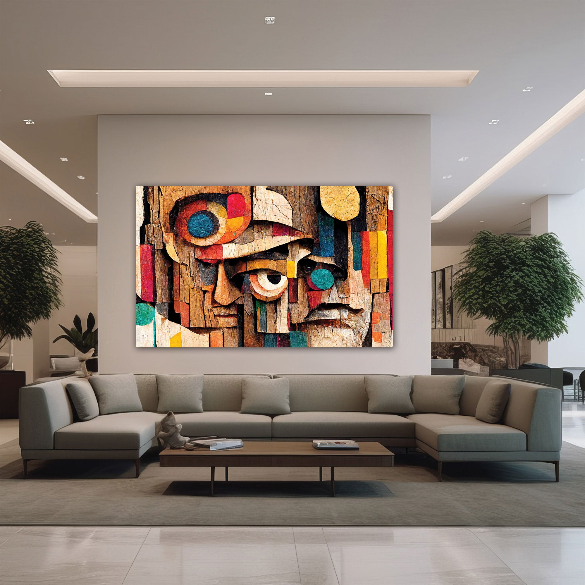 faceAbstract art Canvas painting with frame Big Size Wall Art for living room,Bedroom,Drawing room,Hotels