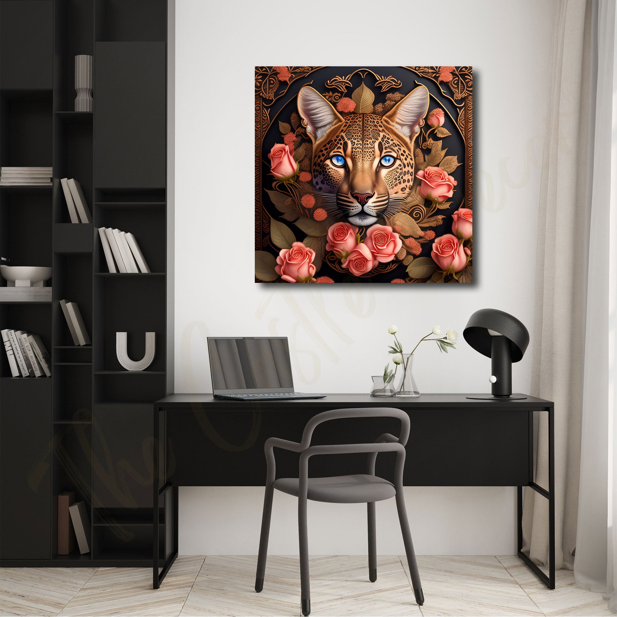 Leopard painting with frame Big Size Wall Art for living room,Bedroom,Drawing room,Hotels