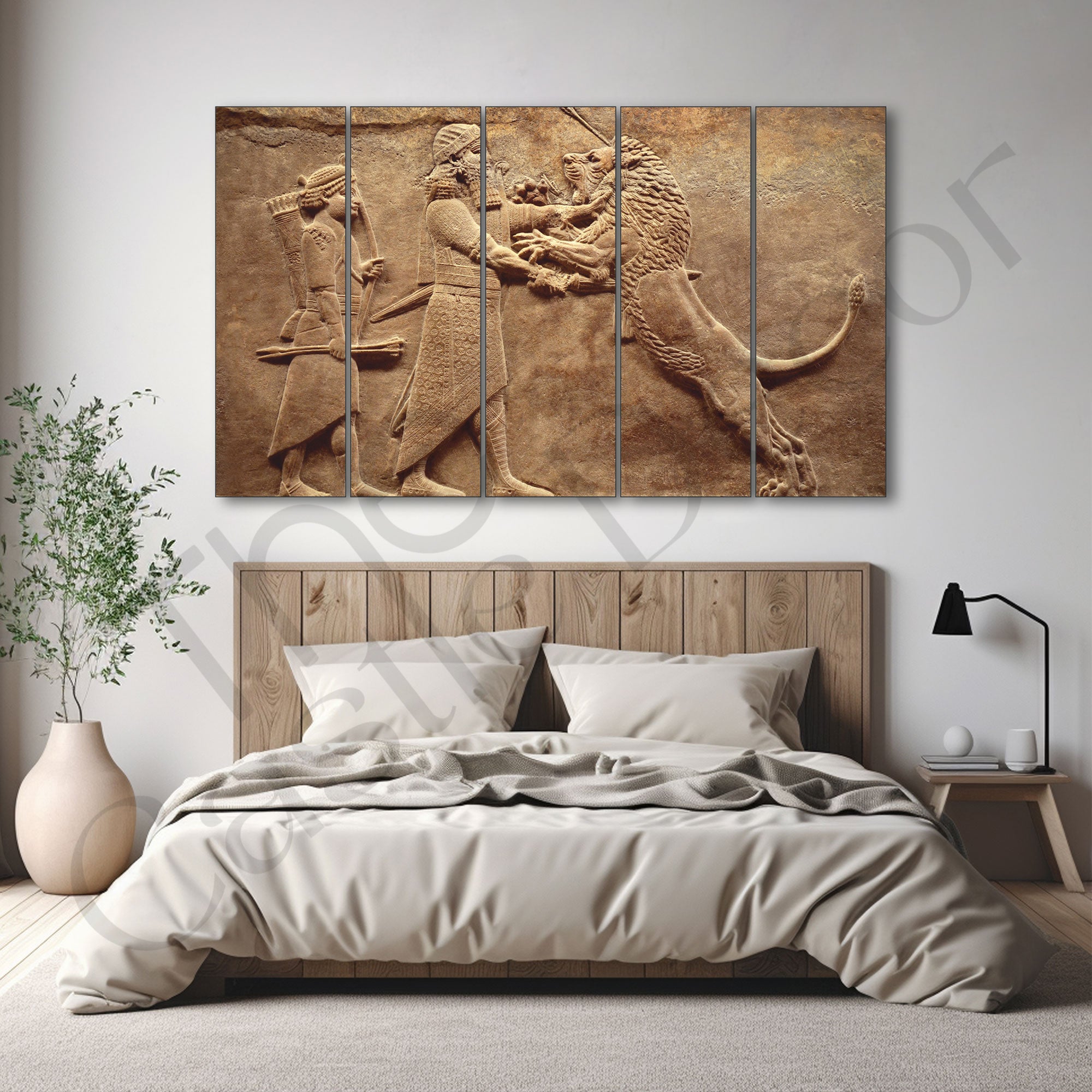 Assyrian Painting with frame Big Size Wall Art for living room,Bedroom,Drawing room,Hotels