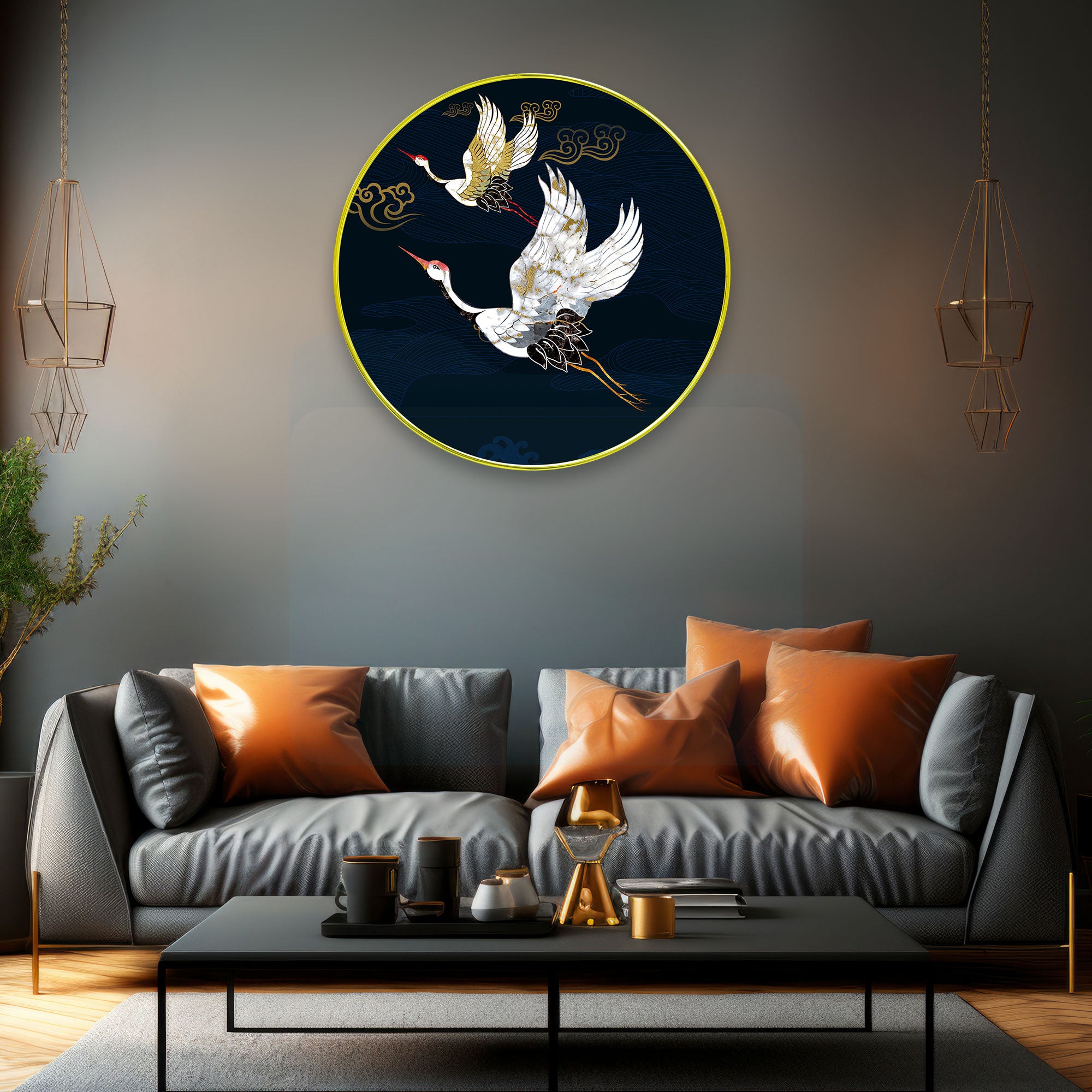 Birds Sparkle Wooden Wall Plate for Home Decoration Art-25