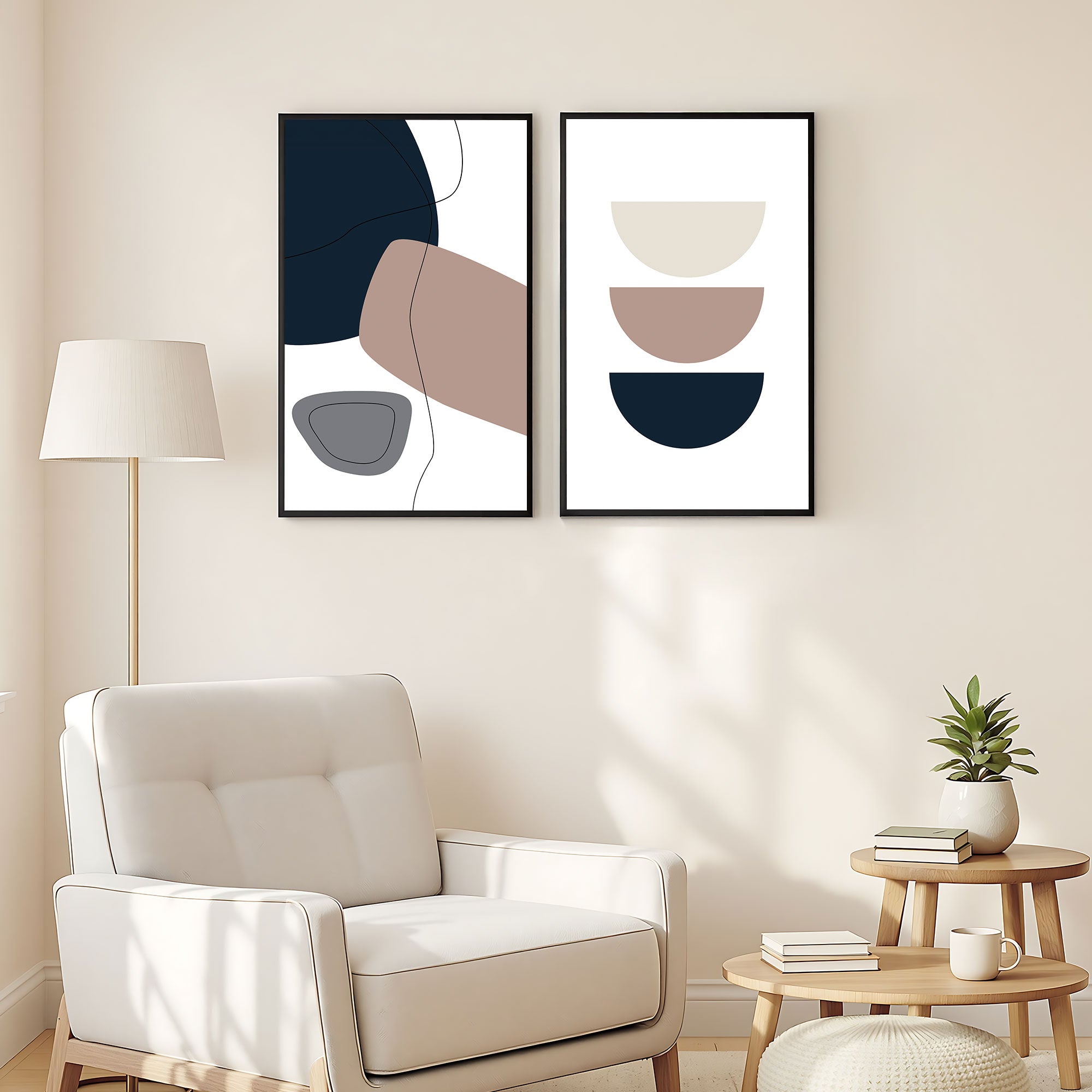 The Castle Decor Boho Wall Art for Living Room Big Size | Framed Abstract Botanical Paintings for Living Room & Bedroom | Modern Home Decoration & Perfect Gifting Option | Set of 2 (11×17 Inch Each)5