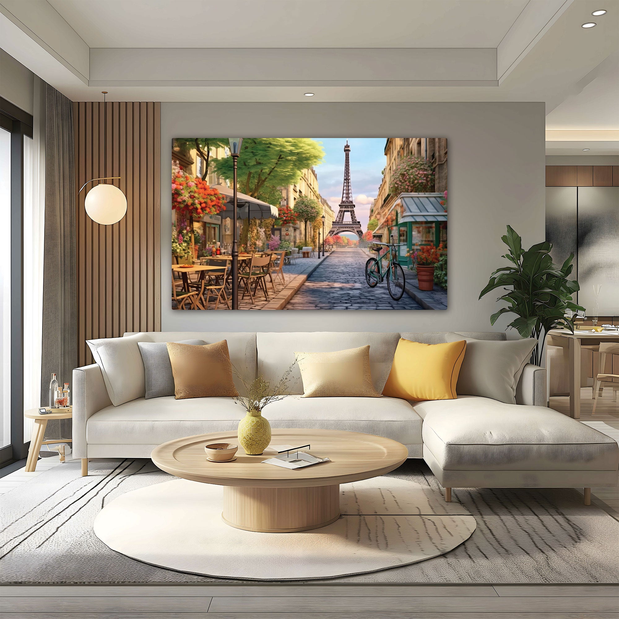 Cafe paris Canvas painting with frame Big Size Wall Art for living room,Bedroom,Drawing room,Hotels