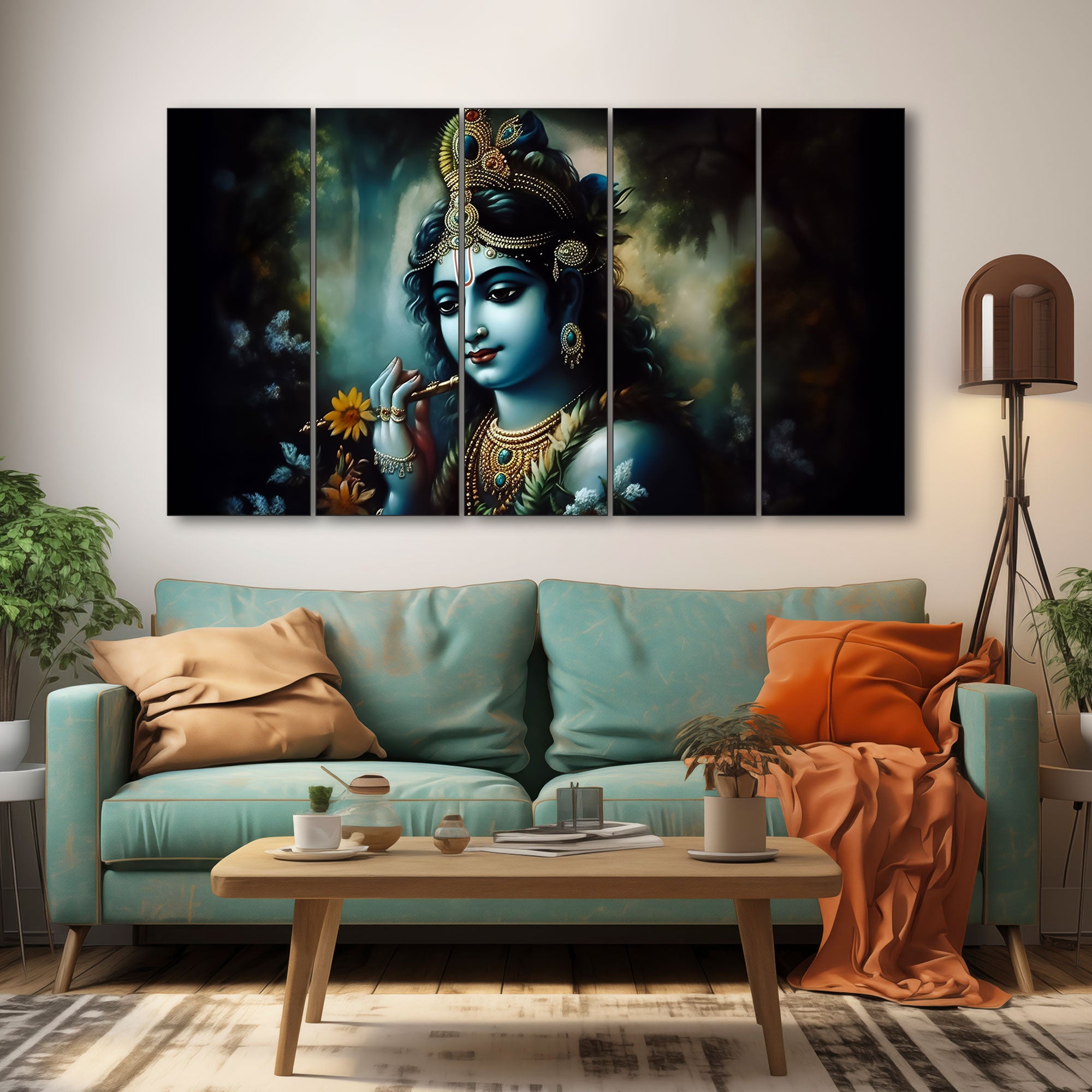 Krishna Ji Painting with frame Big Size Wall Art for living room,Bedroom,Drawing room,Hotels