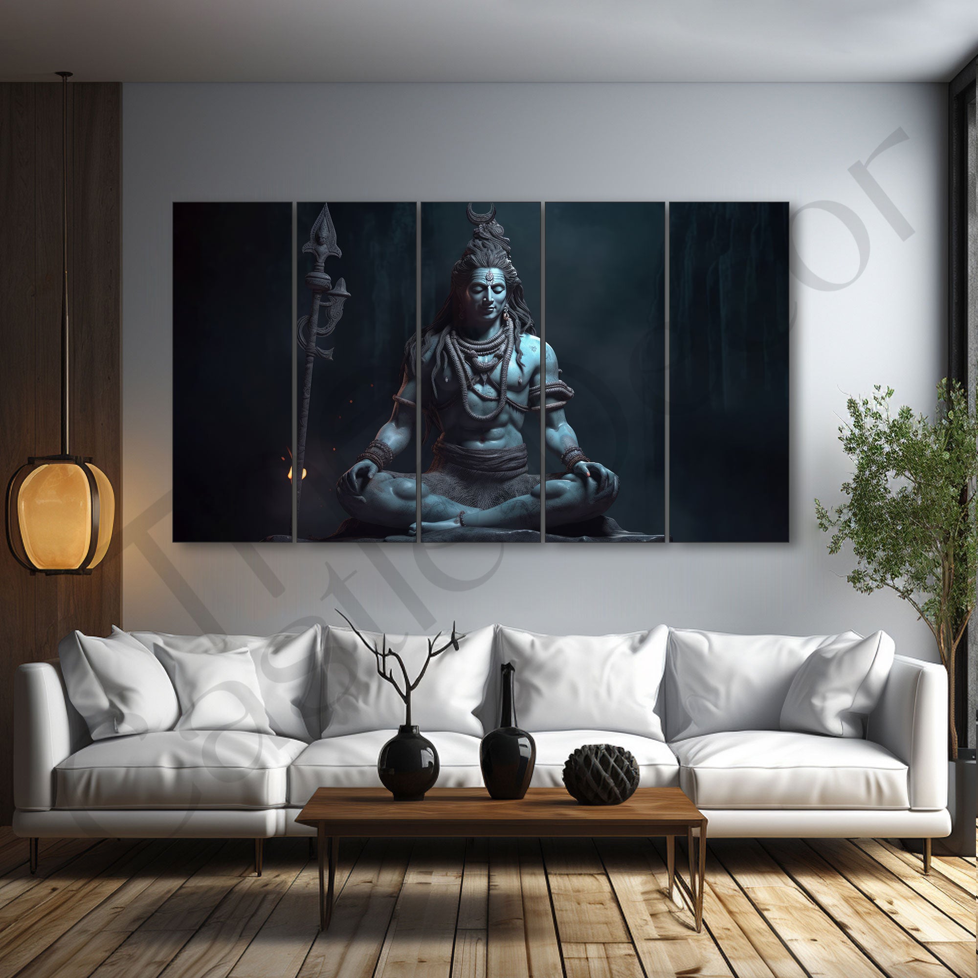Lord Shiva Painting with frame Big Size Wall Art for living room,Bedroom,Drawing room,Hotels